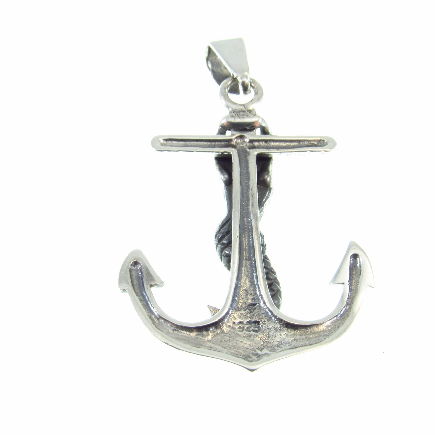 Solid 925 Sterling Silver Mermaid Anchor Pendant – Nautical Sailor Jewelry, Sea Siren Necklace Charm, Maritime Gift for Him or Her