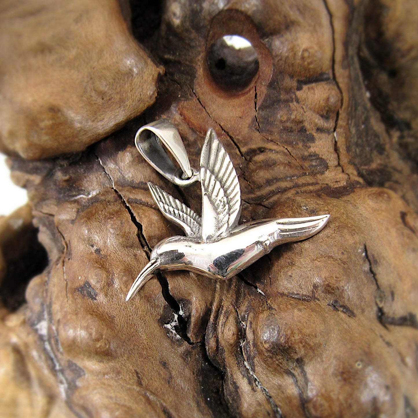 Sterling 925 Silver Hummingbird Pendant – Humming Bird Necklace Charm, Nature-Inspired Jewelry, Bird Lover Gift for Women & Men
