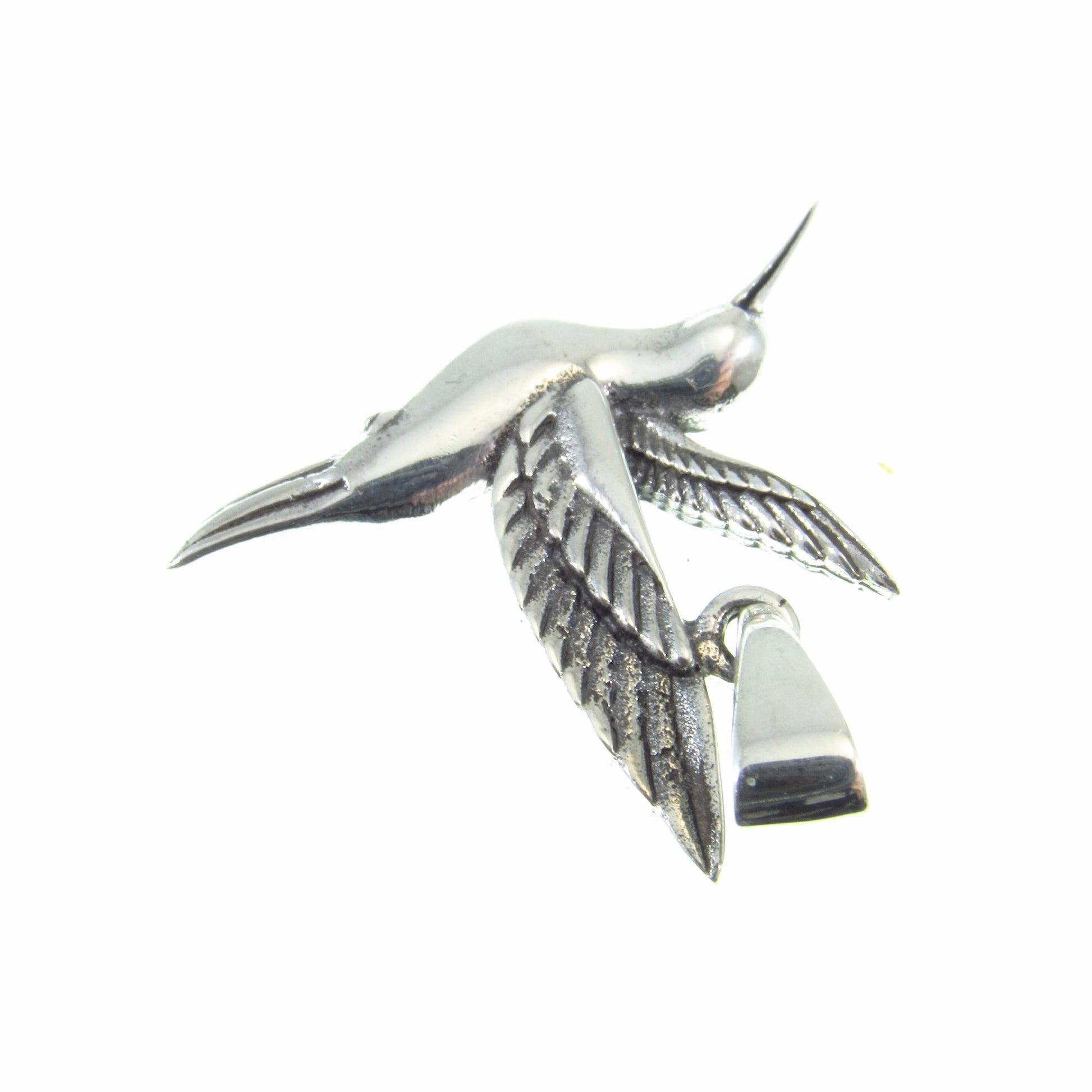 Sterling 925 Silver Hummingbird Pendant – Humming Bird Necklace Charm, Nature-Inspired Jewelry, Bird Lover Gift for Women & Men