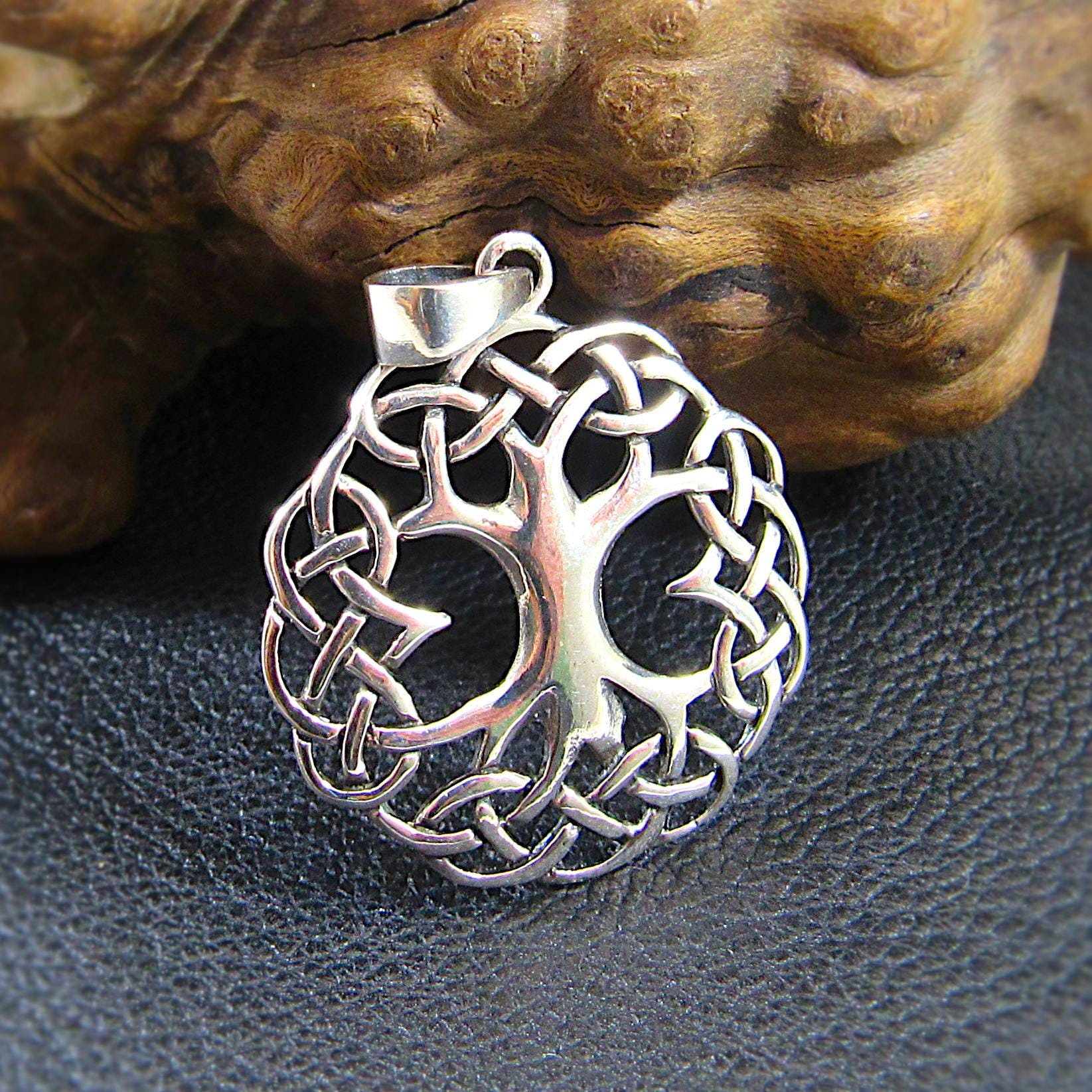 Solid 925 Sterling Silver Tree of Life Pendant – Celtic Jewelry, Spiritual Necklace Charm, Nature-Inspired Gift, Norse Pagan Wiccan Amulet
