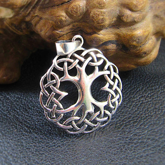 Solid 925 Sterling Silver Tree of Life Pendant – Celtic Jewelry, Spiritual Necklace Charm, Nature-Inspired Gift, Norse Pagan Wiccan Amulet