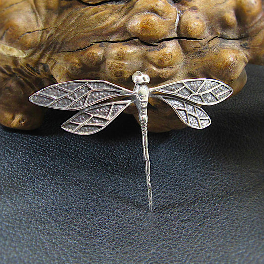 Solid 925 Sterling Silver Dragonfly Pendant – Dragonfly Slide Necklace Charm, Nature-Inspired Jewelry, Insect Totem Gift for Women & Men