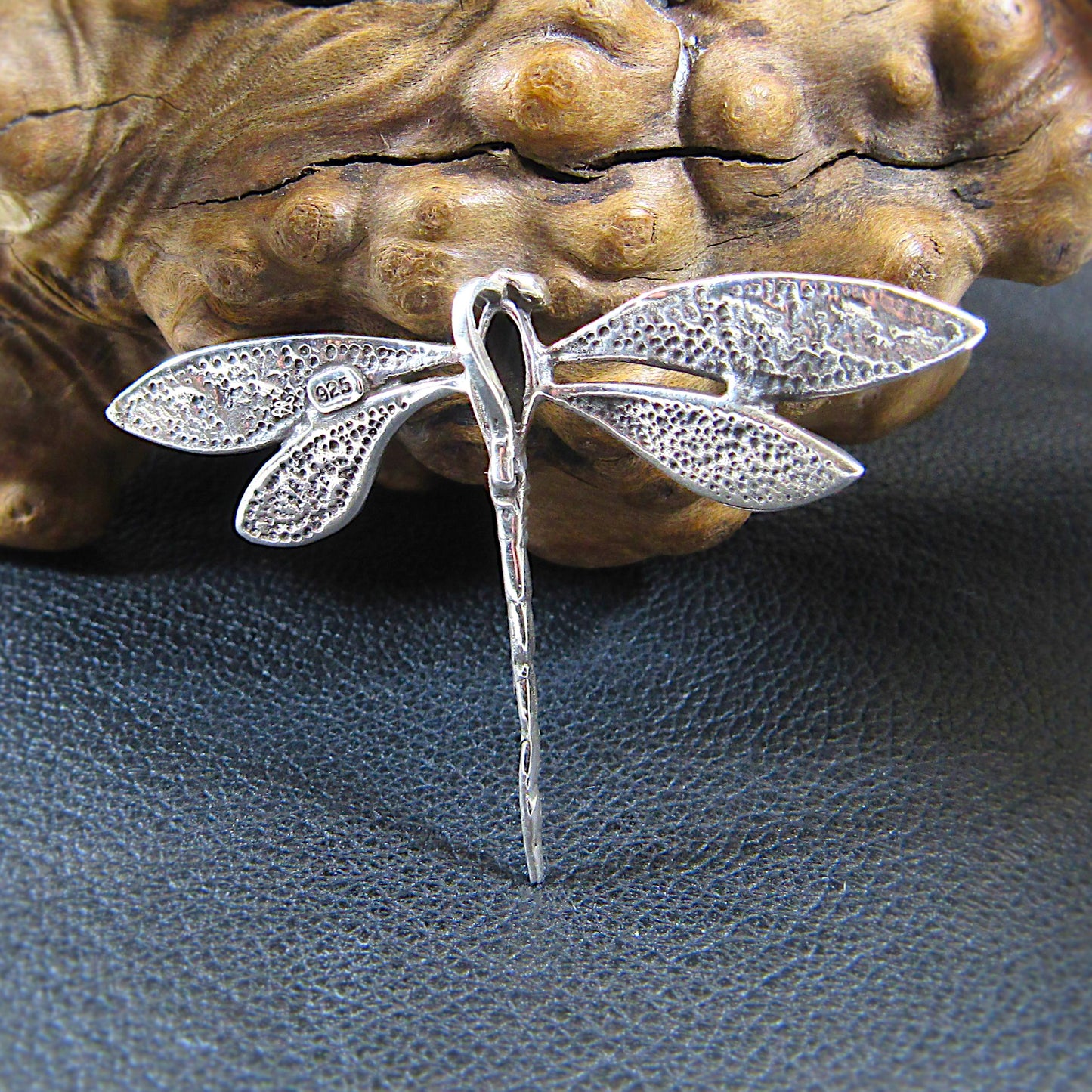 Solid 925 Sterling Silver Dragonfly Pendant – Dragonfly Slide Necklace Charm, Nature-Inspired Jewelry, Insect Totem Gift for Women & Men