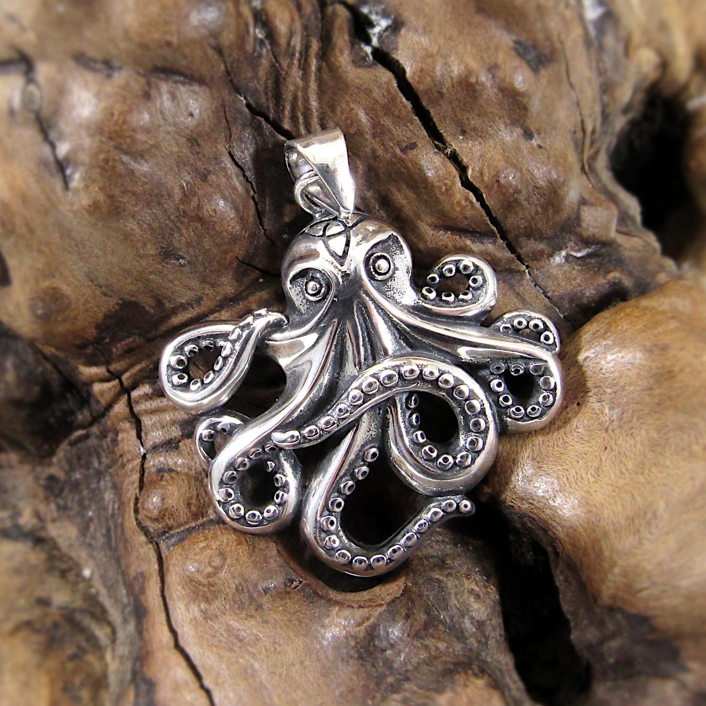 Solid 925 Sterling Silver Octopus Pendant – Handcrafted Nautical Jewelry, Kraken Necklace Pendant, Sea Creature Amulet, Ocean Lover Gift