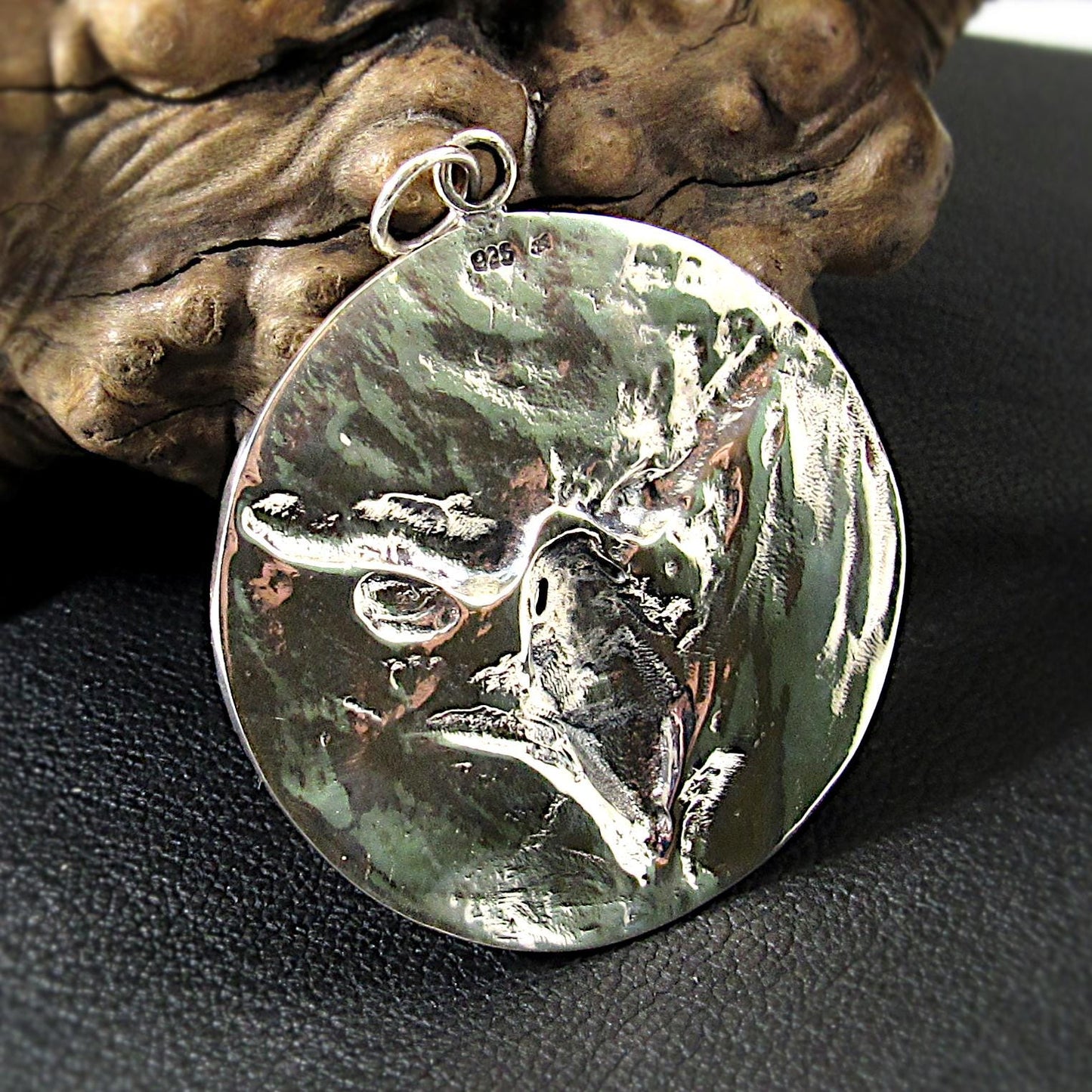 Solid 925 Sterling Silver Eagle Amulet – Large Patriotic Necklace Pendant, American Bald Eagle Jewelry, Handcrafted Men’s Statement Piece