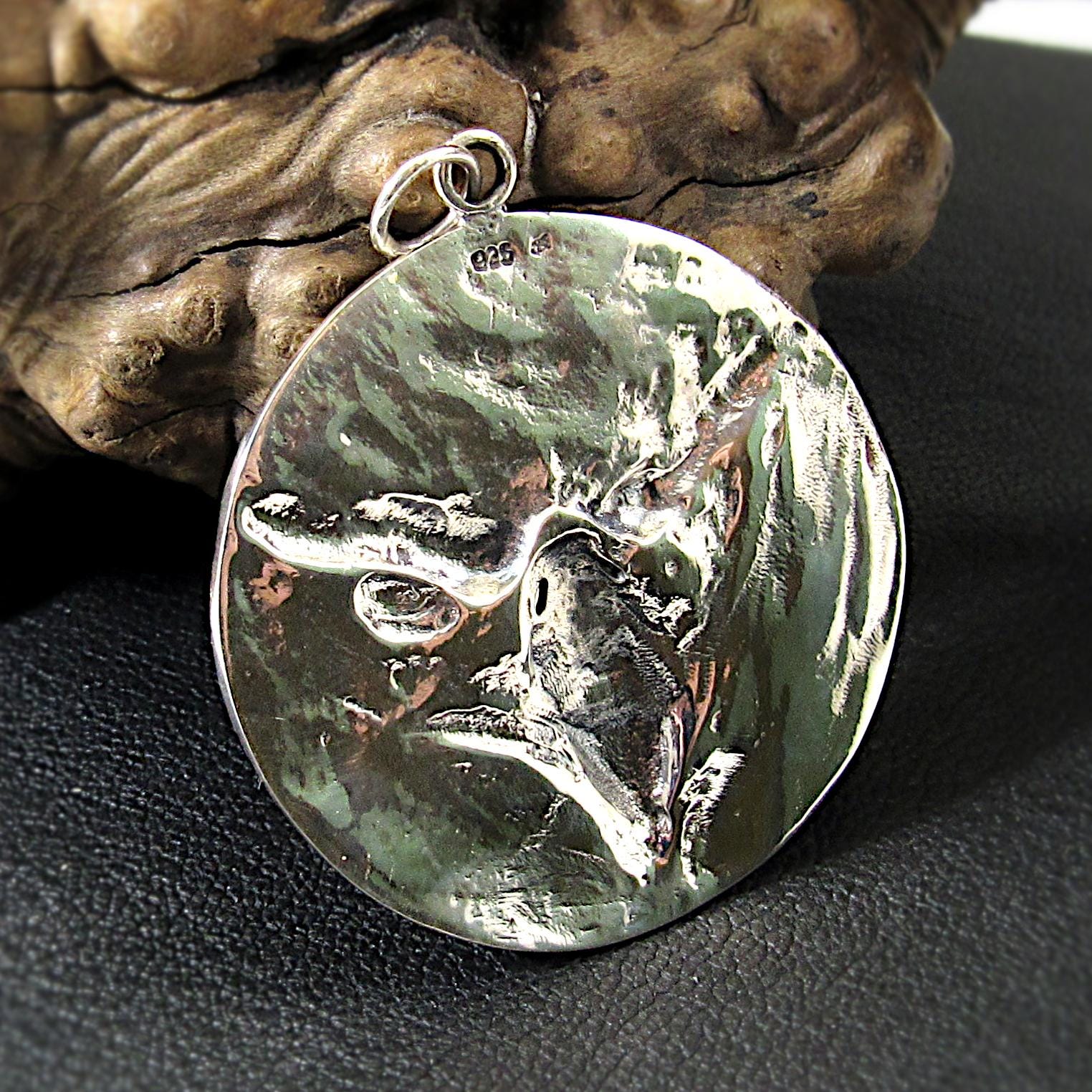 Solid 925 Sterling Silver Eagle Amulet – Large Patriotic Necklace Pendant, American Bald Eagle Jewelry, Handcrafted Men’s Statement Piece