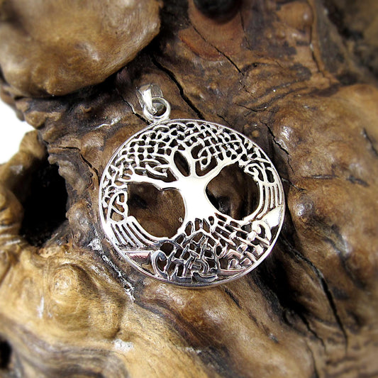 Solid 925 Sterling Silver Odin’s Tree of Life Pendant – Viking Celtic Jewelry, Yggdrasil Amulet, Norse Mythology Necklace Charm