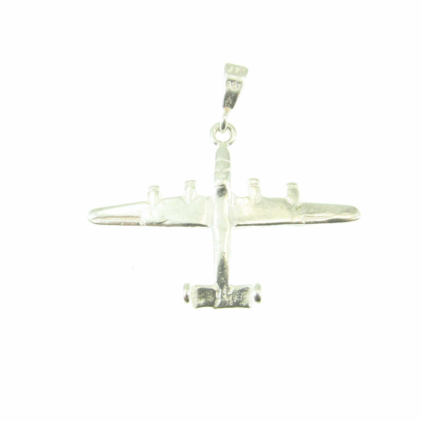 Solid 925 Sterling Silver Bomber Airplane Pendant – WWII Aircraft Necklace Charm, Military Pilot Pendant, Aviation Jewelry Gift