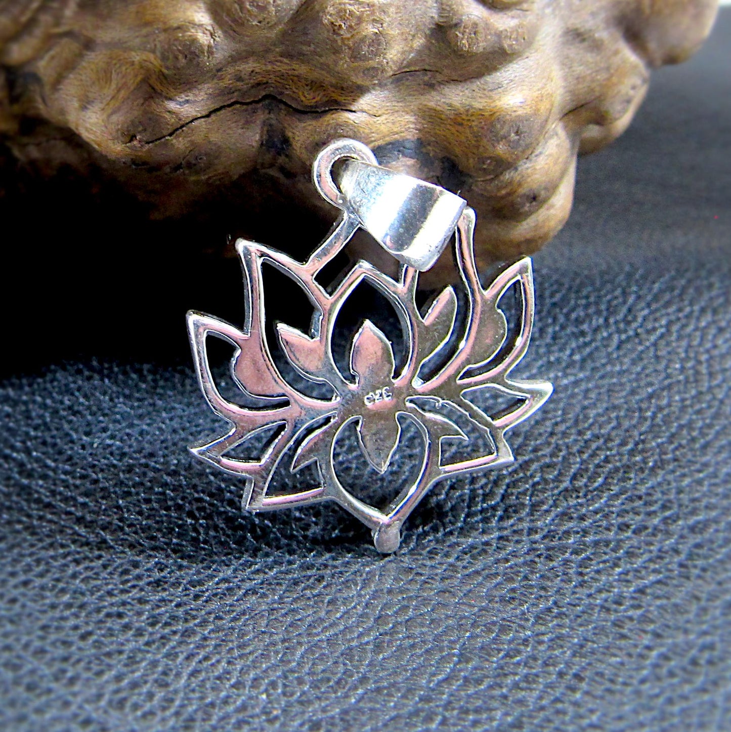 Solid 925 Sterling Silver Lotus Flower Pendant – Boho Yoga Necklace Charm, Spiritual Jewelry for Women & Men, Meditation Gift for Yogis