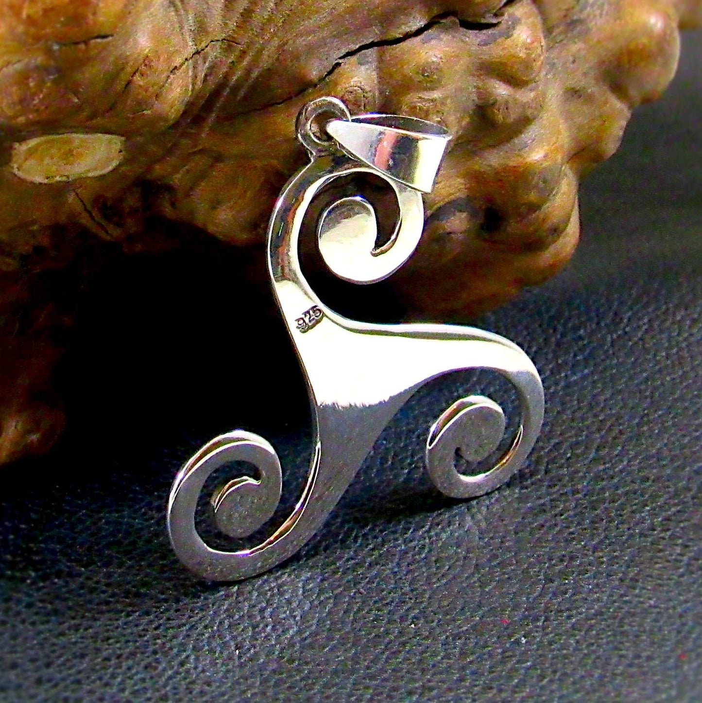 Solid 925 Sterling Silver Triskelion Pendant – Celtic Spiral Necklace – Handcrafted Symbolic Jewelry for Men & Women – Ancient Ireland Gift