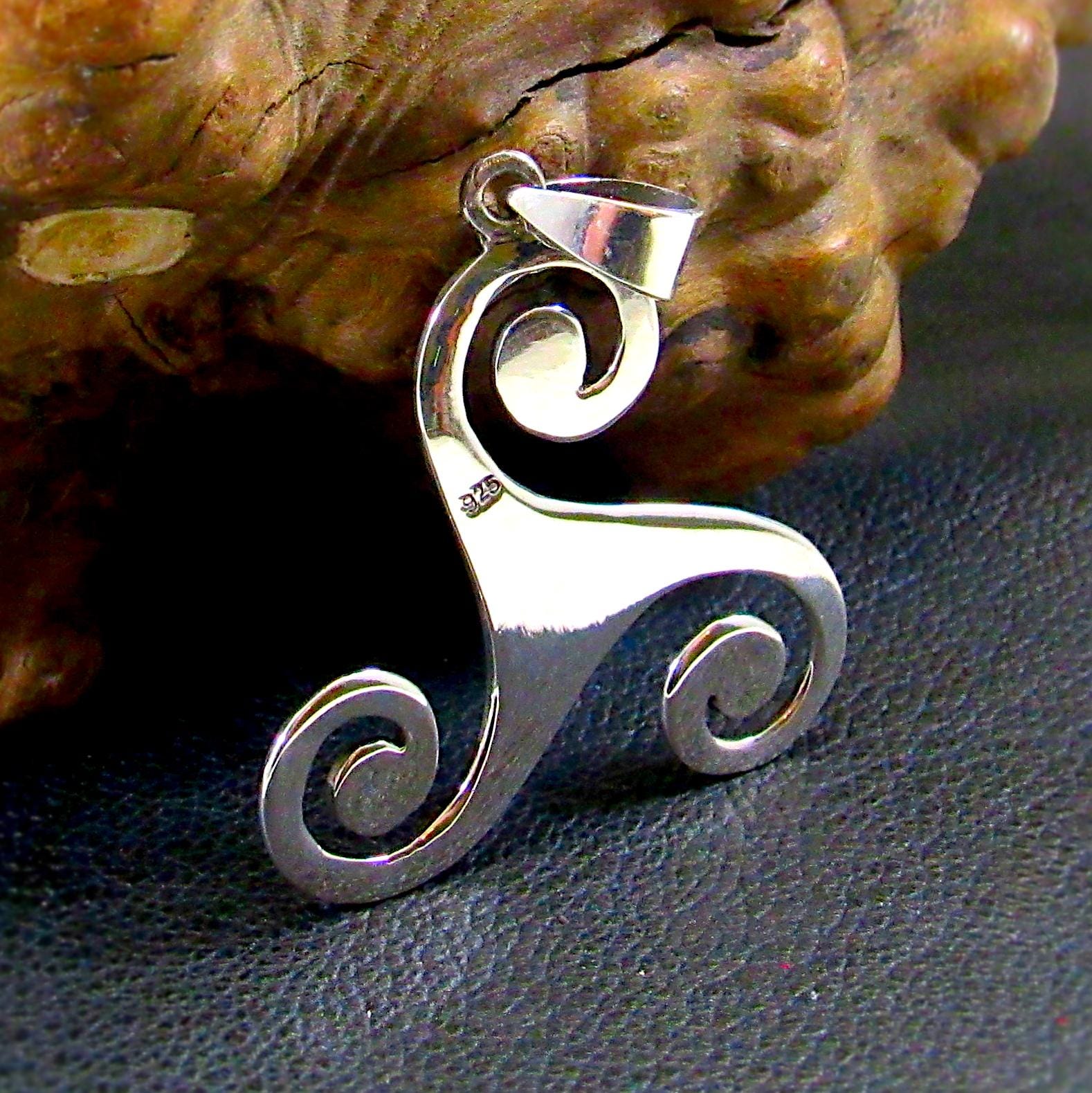Solid 925 Sterling Silver Triskelion Pendant – Celtic Spiral Necklace – Handcrafted Symbolic Jewelry for Men & Women – Ancient Ireland Gift