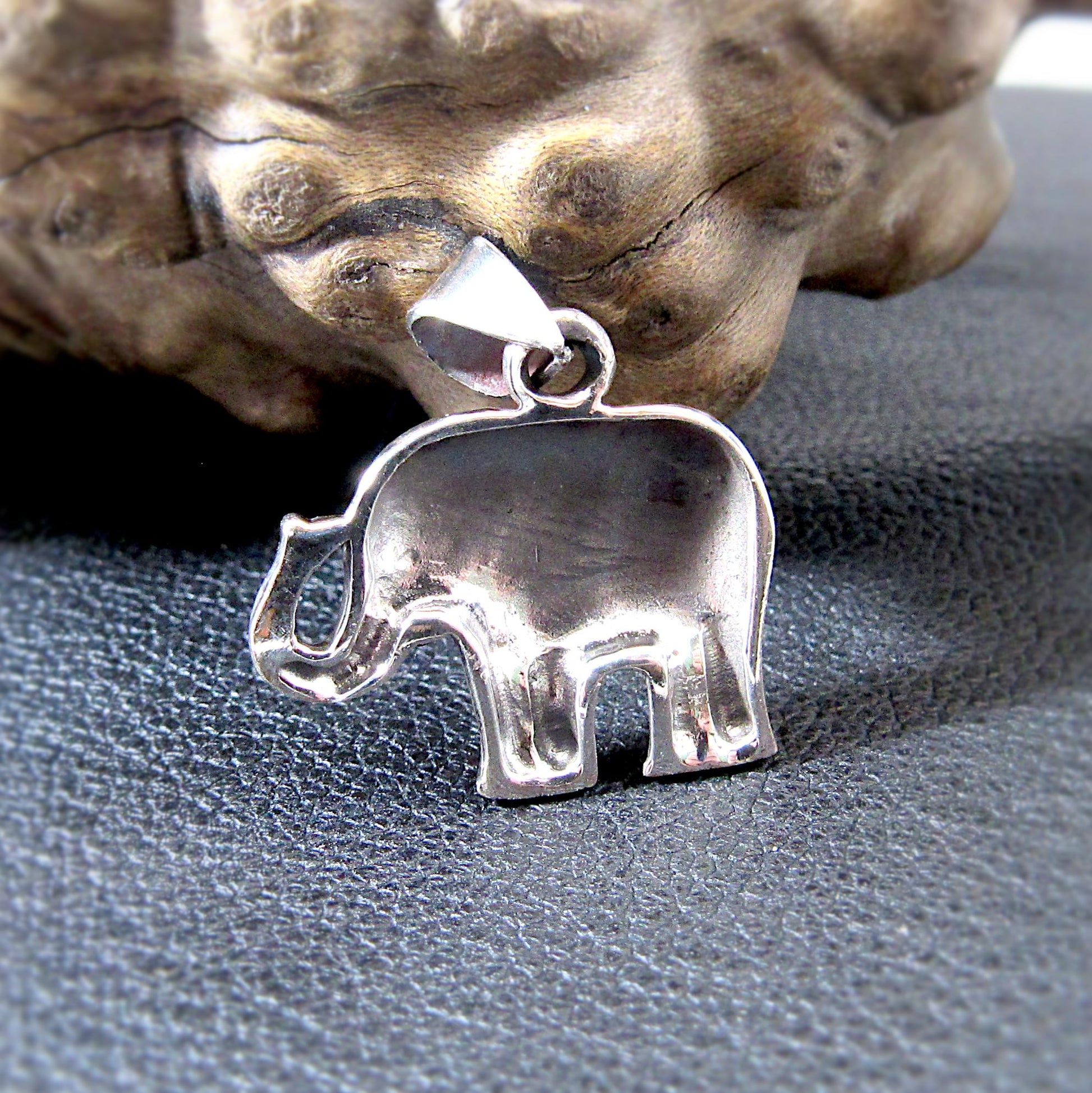 Solid 925 Sterling Silver Elephant Pendant – Handcrafted Good Luck Charm for Animal Lovers & Boho Jewelry – Elephant Necklace Charm Gift