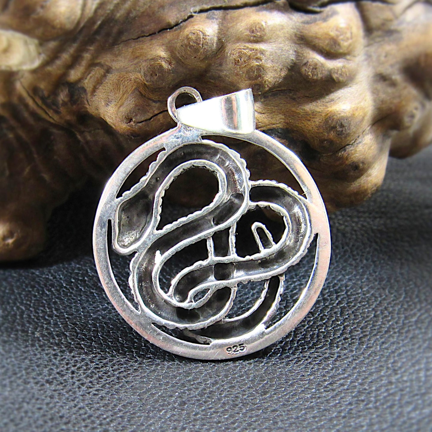 Solid 925 Sterling Silver Coiled Snake Pendant, Handcrafted Reptile Necklace Charm, Unisex Serpent Jewelry, Gift for Herp Gang