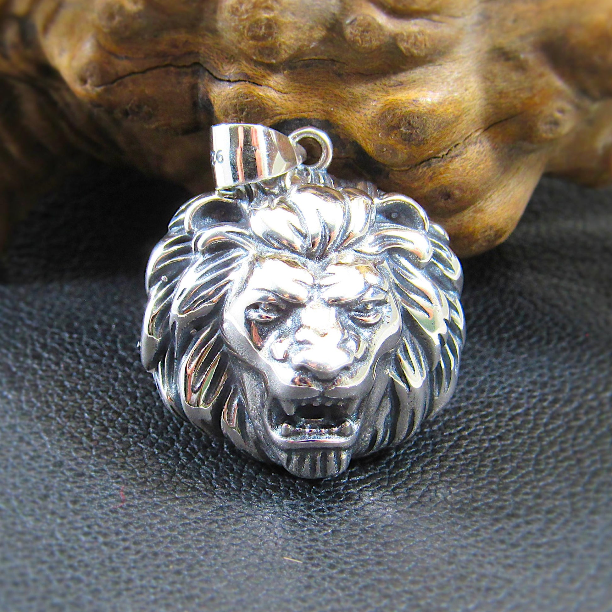 Solid 925 Sterling Silver Lion Head Pendant, Spirit Animal Totem, Handcrafted Animal & Wildlife Jewelry Charm, Bold Jungle Pendant