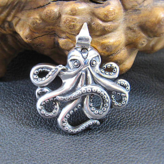 Solid 925 Sterling Silver Octopus Pendant – Handcrafted Nautical Jewelry, Kraken Necklace Pendant, Sea Creature Amulet, Ocean Lover Gift