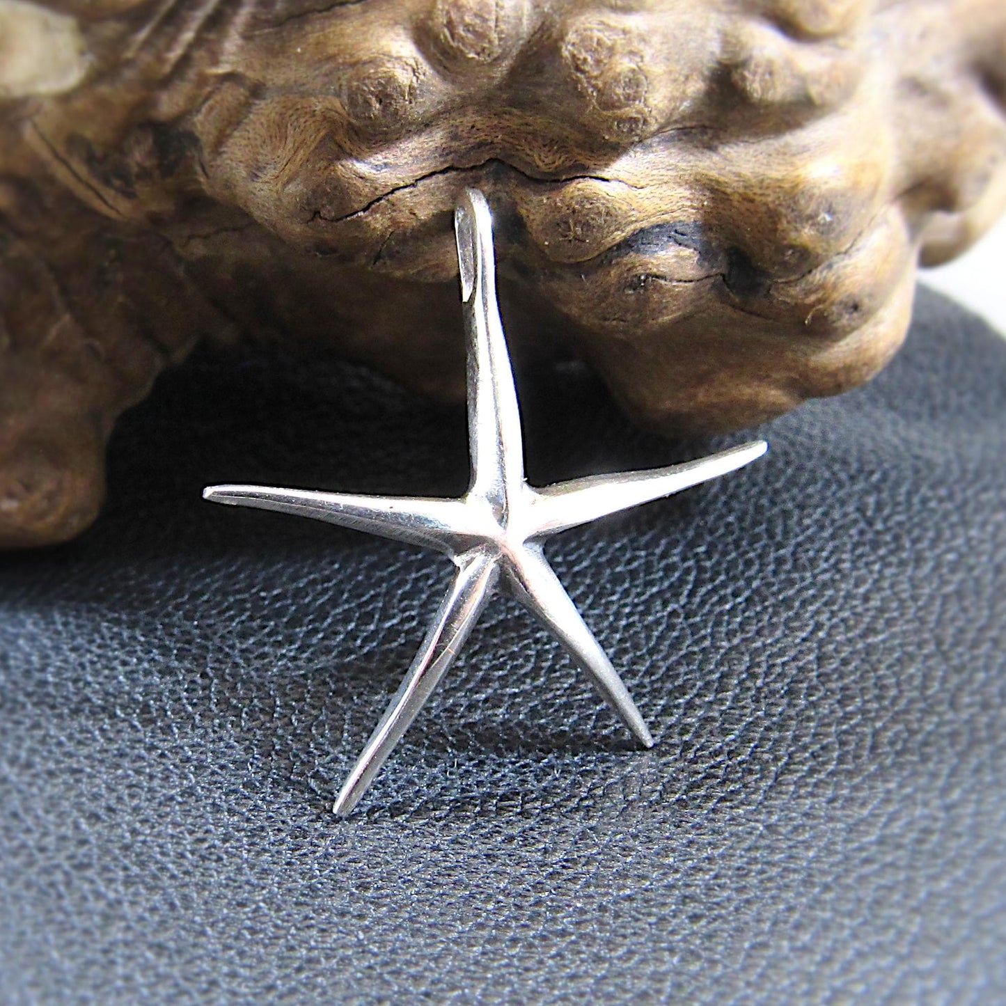 Solid 925 Sterling Silver Starfish Slide Pendant – Ocean-Inspired Jewelry, Beach Lover Gift, Marine Life & Coastal Silver Necklace Charm