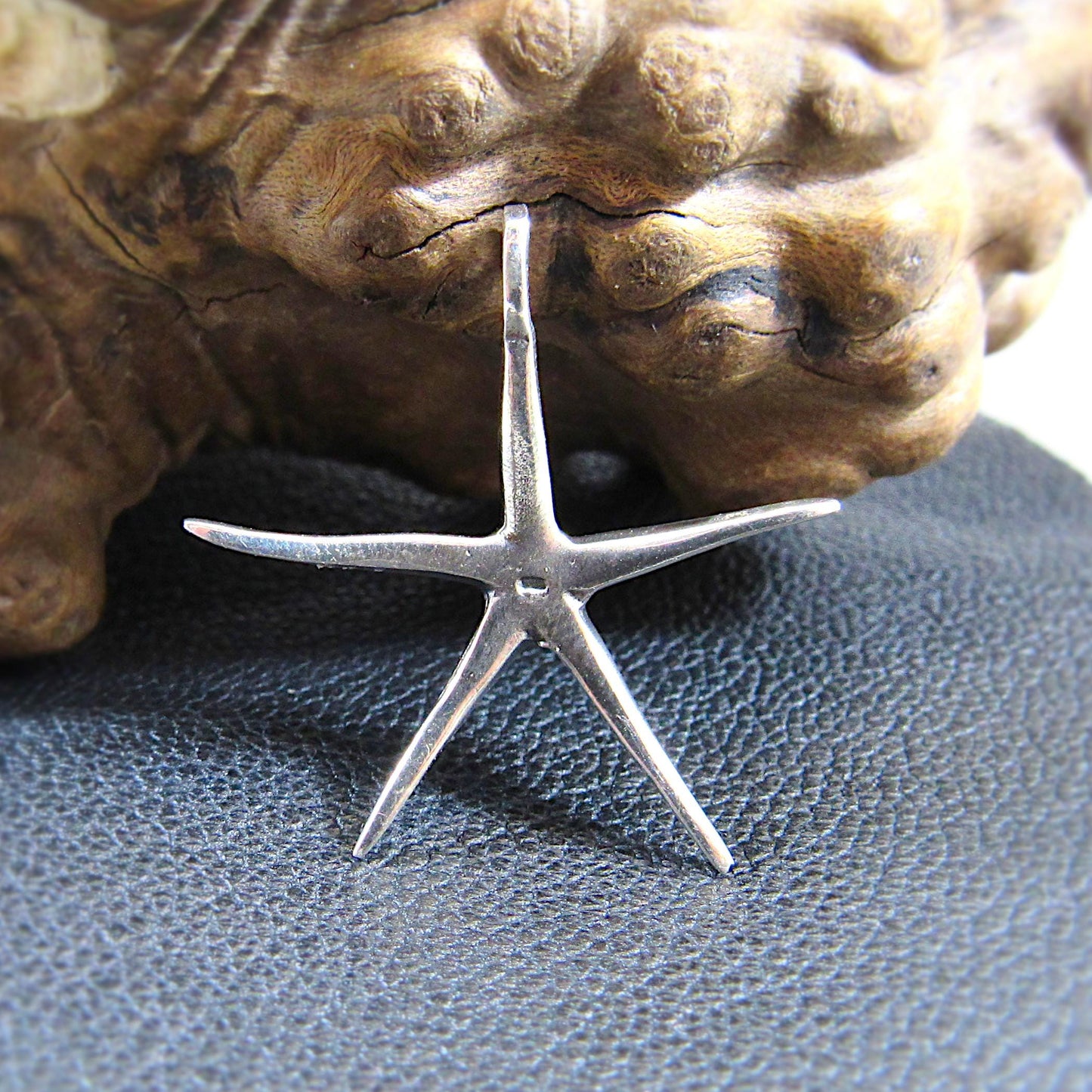 Solid 925 Sterling Silver Starfish Slide Pendant – Ocean-Inspired Jewelry, Beach Lover Gift, Marine Life & Coastal Silver Necklace Charm