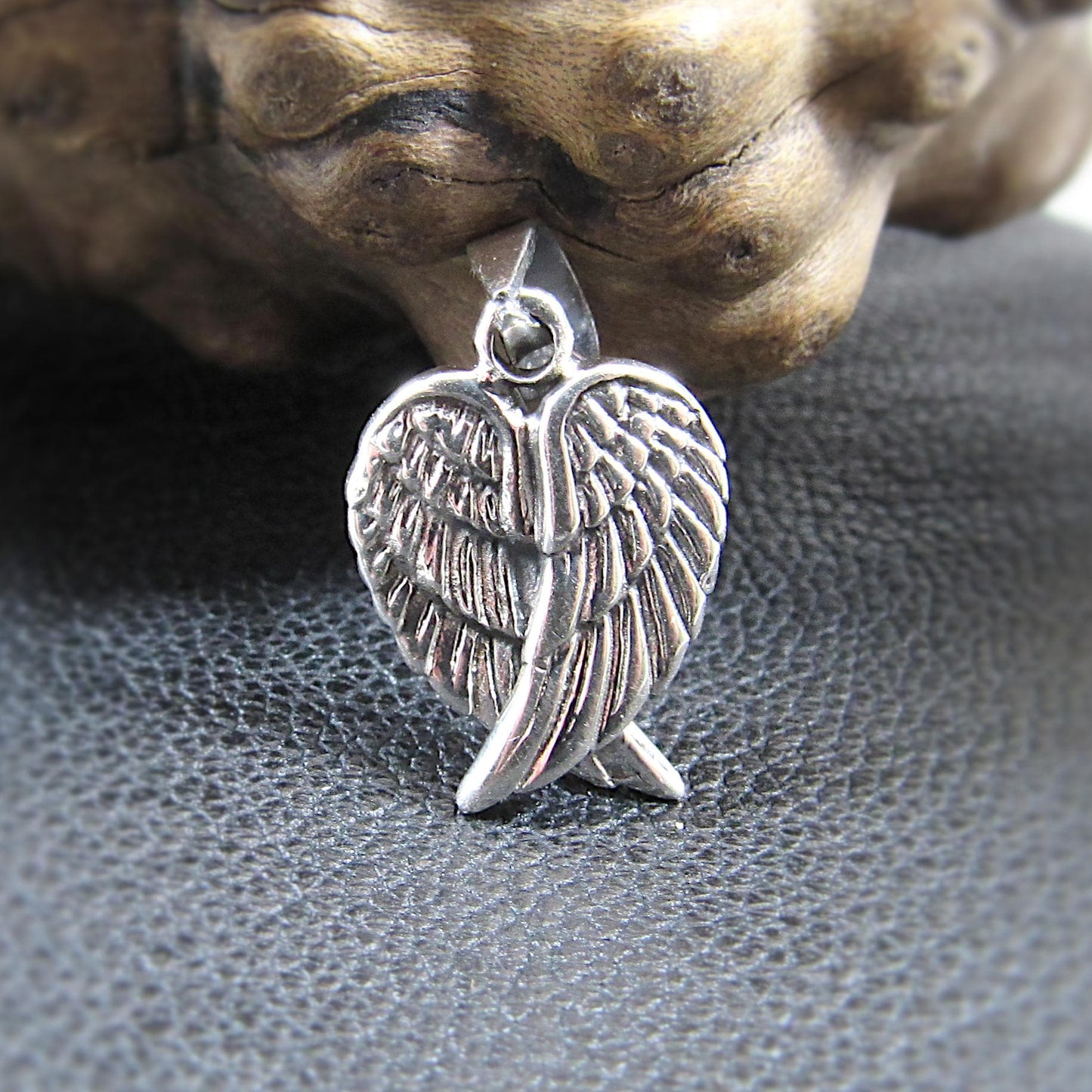 Solid 925 Sterling Silver Angel Wings Pendant – Handcrafted Guardian Angel Charm, Angelic Protection & Peace Jewelry, Memorial Gift for Her