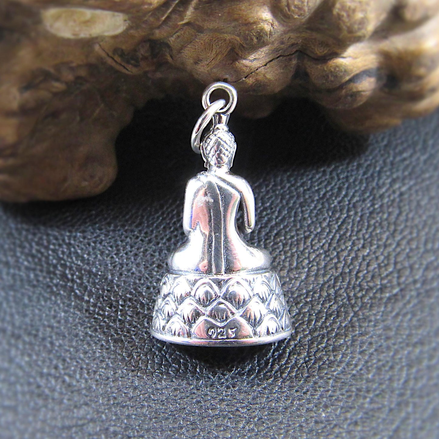 Solid 925 Sterling Silver Buddha Pendant – Seated Buddha Necklace Charm – Spiritual Meditation Jewelry – Zen Charm – Handcrafted Yoga Gift