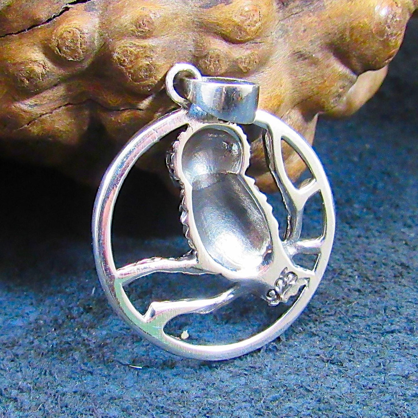 Solid 925 Sterling Silver Owl Perched onBranches Pendant, Handcrafted Wise Owl on Branch, Forest & Nature Jewelry, Totem Animal Amulet