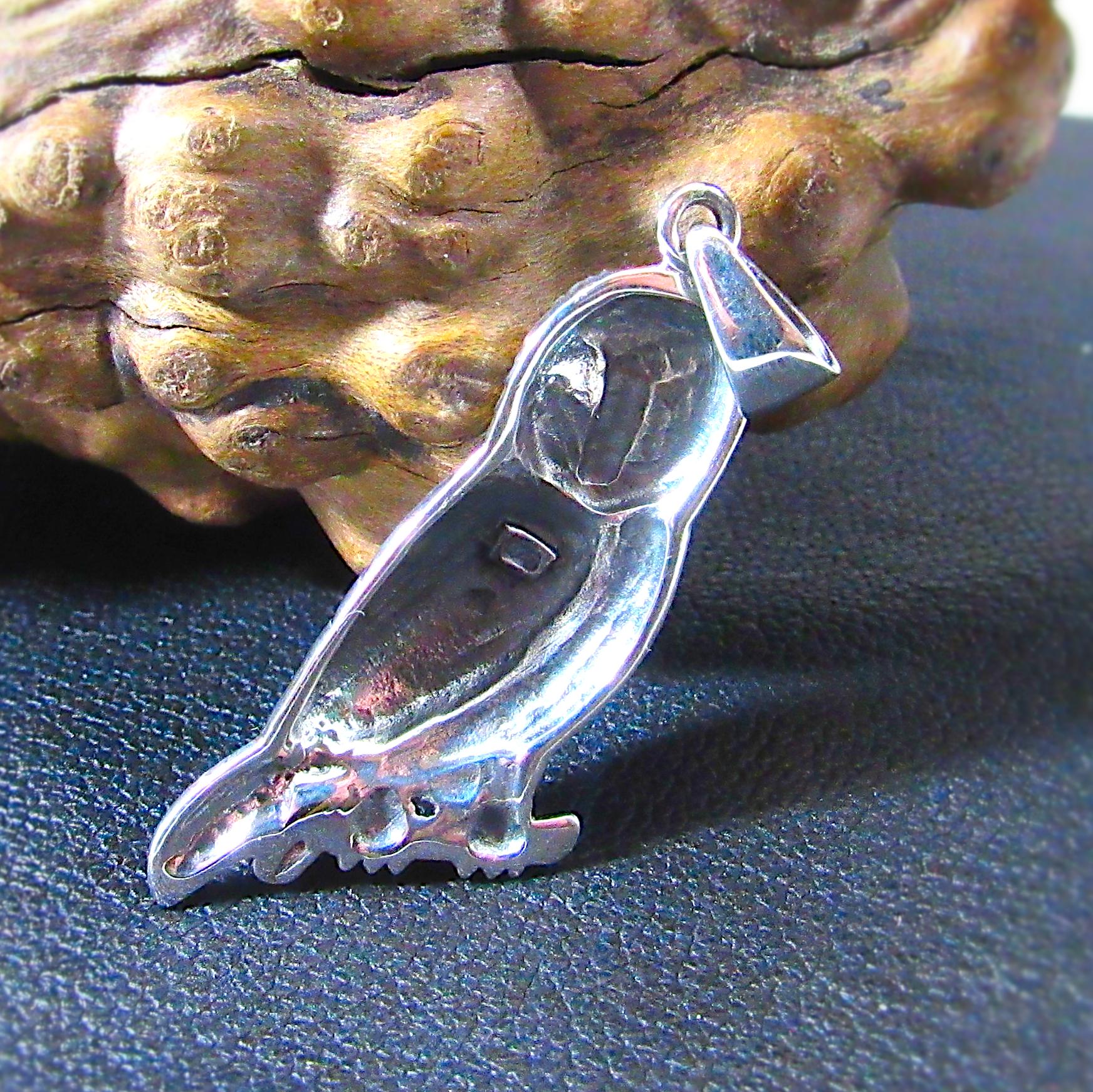 Solid 925 Sterling Silver Owl Pendant - Barn Owl Necklace Amulet - Nocturnal Bird Jewelry - Nature Charm for Her or Him - Symbol of Wisdom