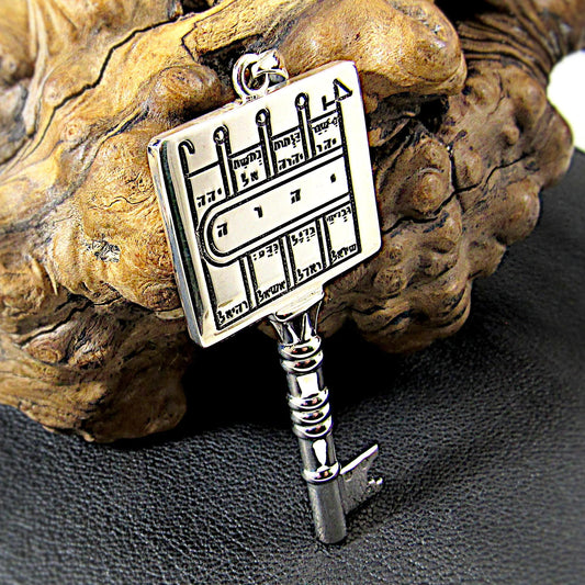 Solid 925 Sterling Silver King Solomon Seals Path Clearing Key Pendant – Handcrafted Kabbalah Amulet, Spiritual Protection Talisman Jewelry