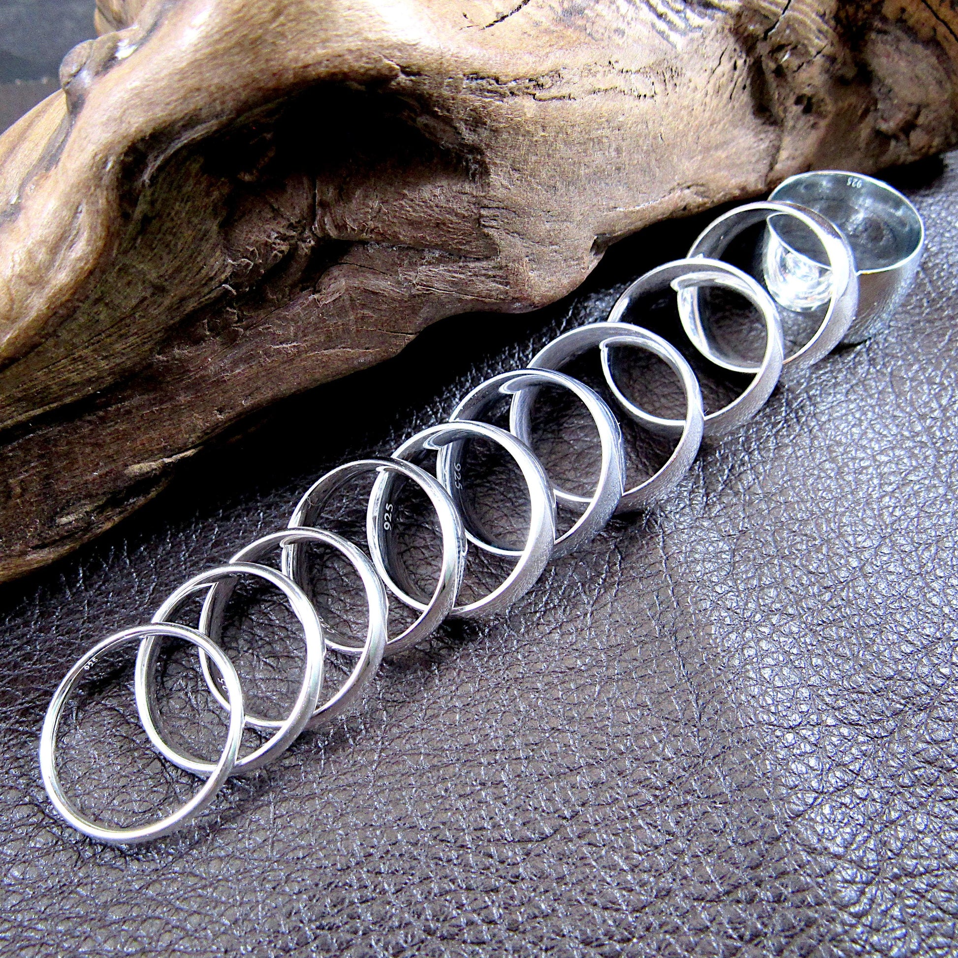 Solid 925 Sterling Silver Plain Wedding Band Ring - Men's and Women's Rings, 2mm 3mm 4mm 5mm 6mm 7mm 8mm 9mm 10mm 15mm - Sizes 4 - 15