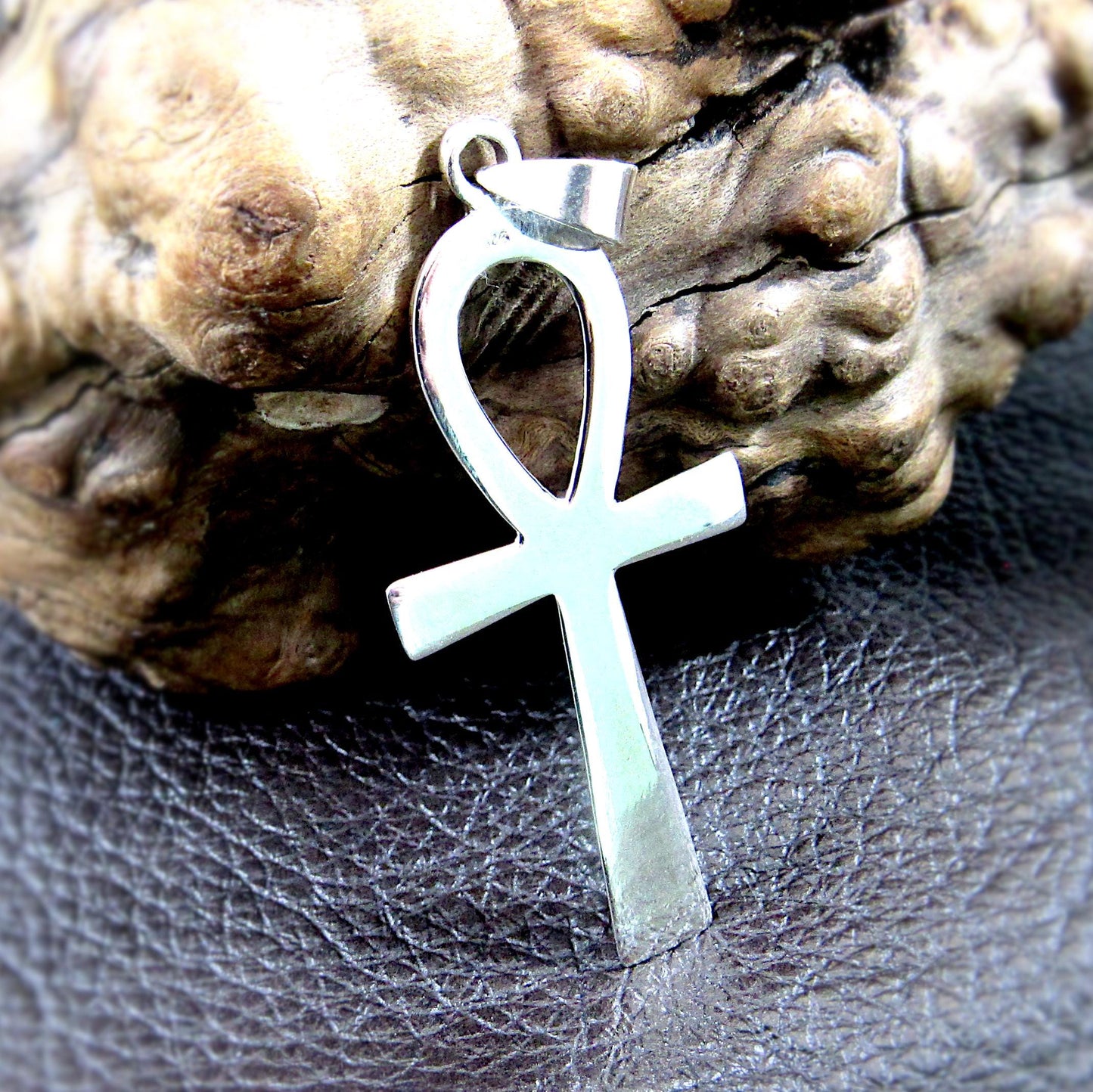 Large Solid 925 Sterling Silver Egyptian Ankh, Crux Ansata Cross, Handcrafted Egyptian Jewelry, Key of Life Pendant for Men