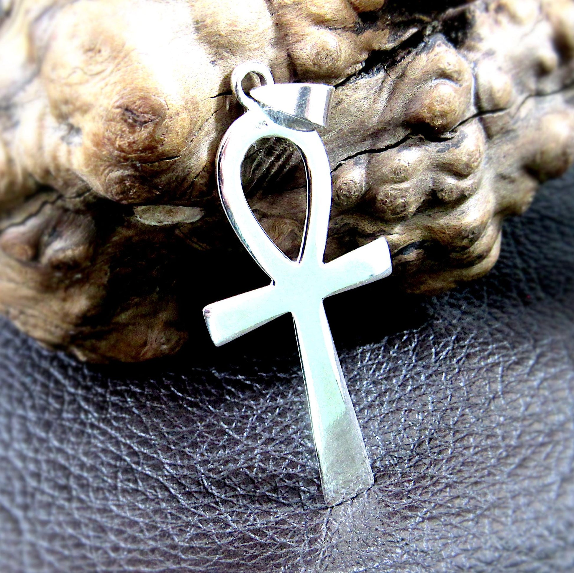 Large Solid 925 Sterling Silver Egyptian Ankh, Crux Ansata Cross, Handcrafted Egyptian Jewelry, Key of Life Pendant for Men