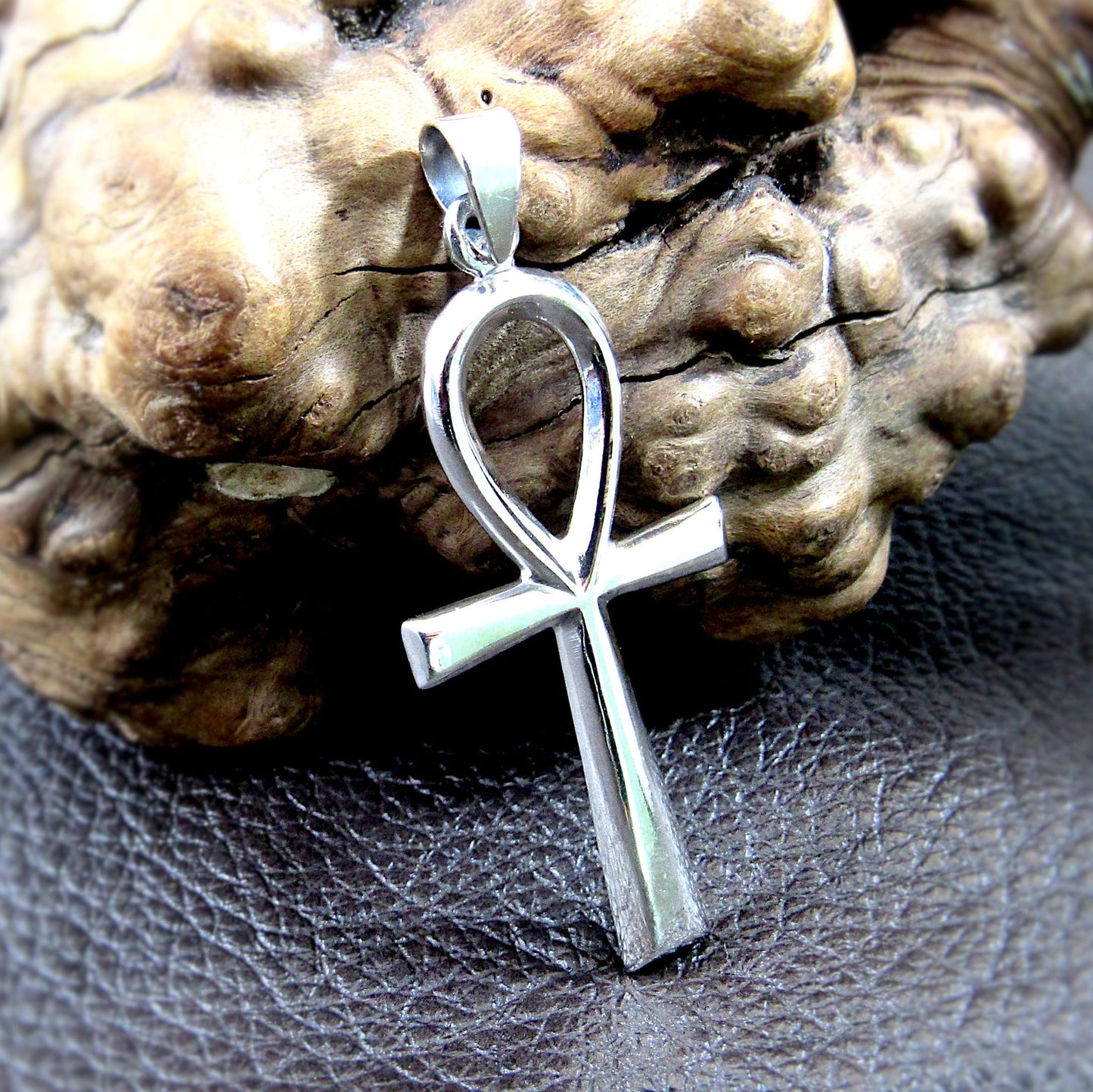 Large Solid 925 Sterling Silver Egyptian Ankh, Crux Ansata Cross, Handcrafted Egyptian Jewelry, Key of Life Pendant for Men