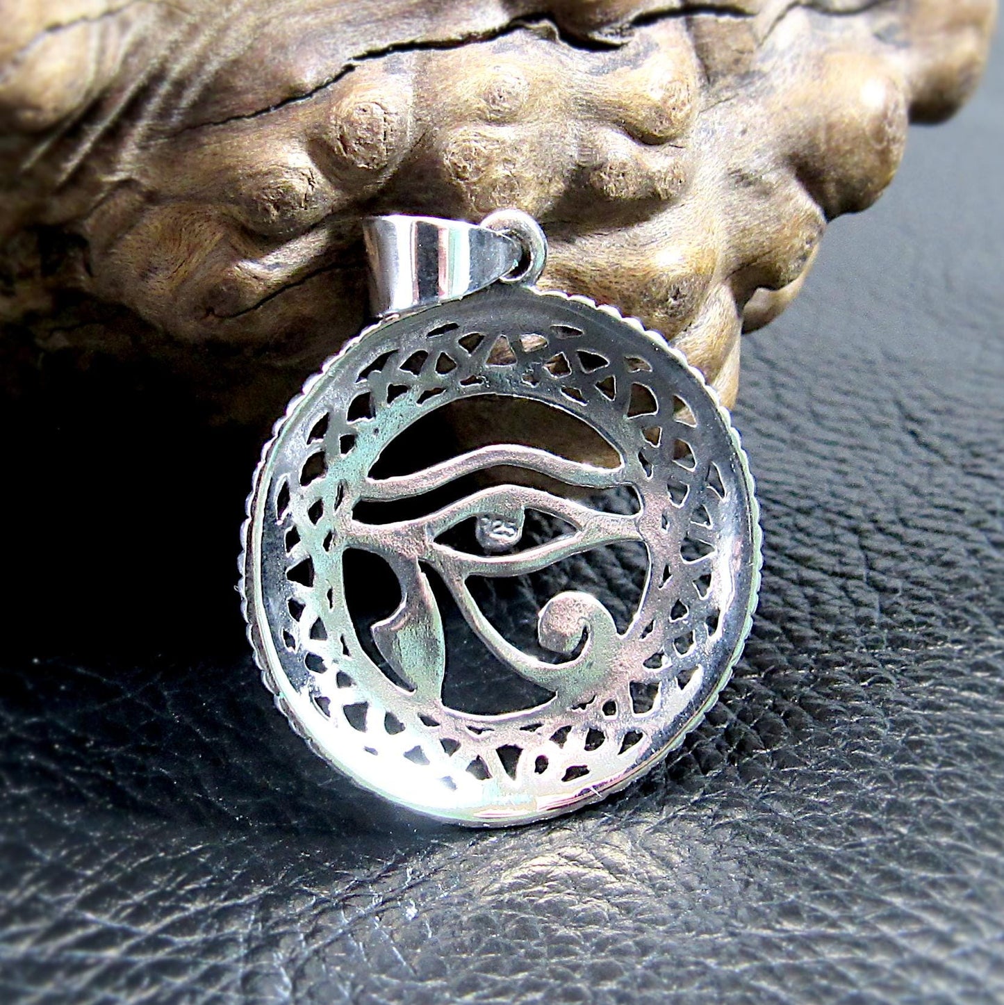 Solid 925 Sterling Silver Eye of Horus Pendant – Celtic Protection Necklace Pendant, Egyptian Amulet, Third Eye Jewelry, Symbol of Wisdom