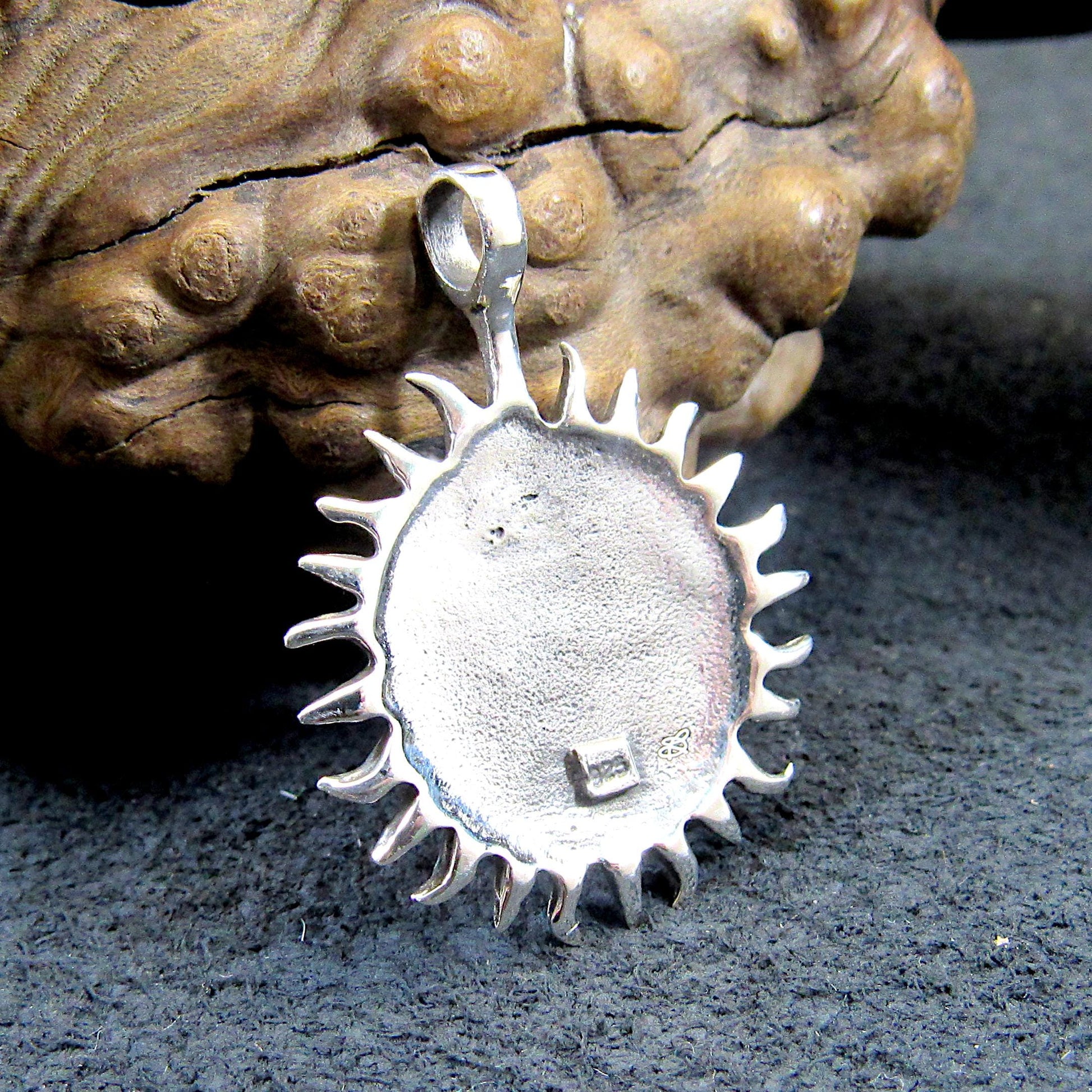 Solid 925 Sterling Silver Sun & Moon Faces Pendant – Celestial Necklace Amulet, Handcrafted Boho Sun Face Jewelry, Astrology Gift Idea