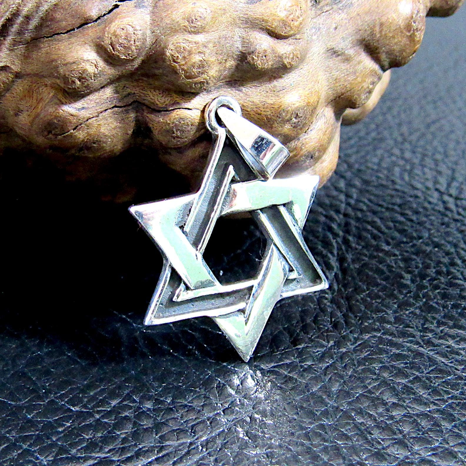 Solid 925 Sterling Silver Star of David Pendant – Jewish Charm - Magen David Necklace, Religious Symbol, Men’s & Women’s Jewelry Gift