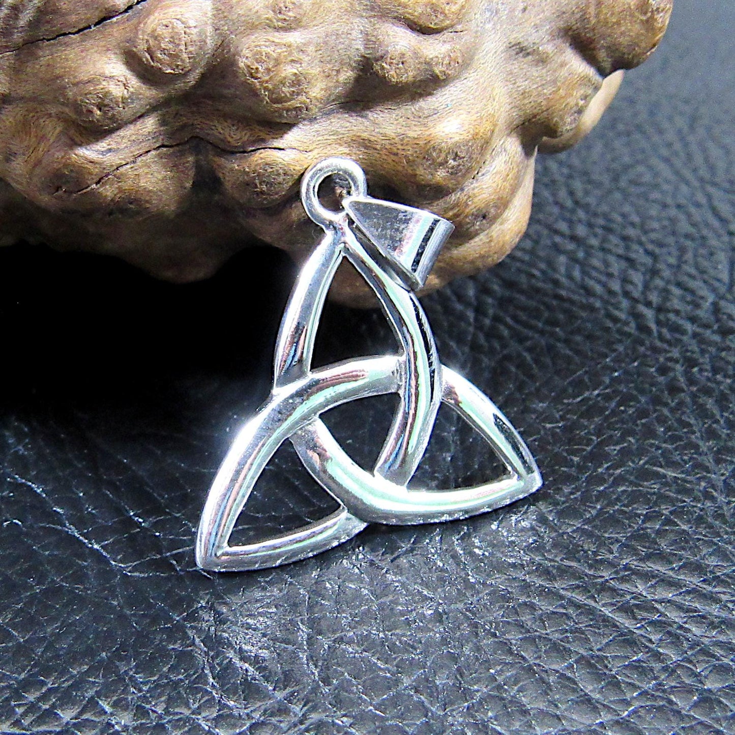 Solid 925 Sterling Silver Triquetra Pendant – Handcrafted Celtic Trinity Knot Necklace Charm – Symbol of Eternity, Protection, and Unity