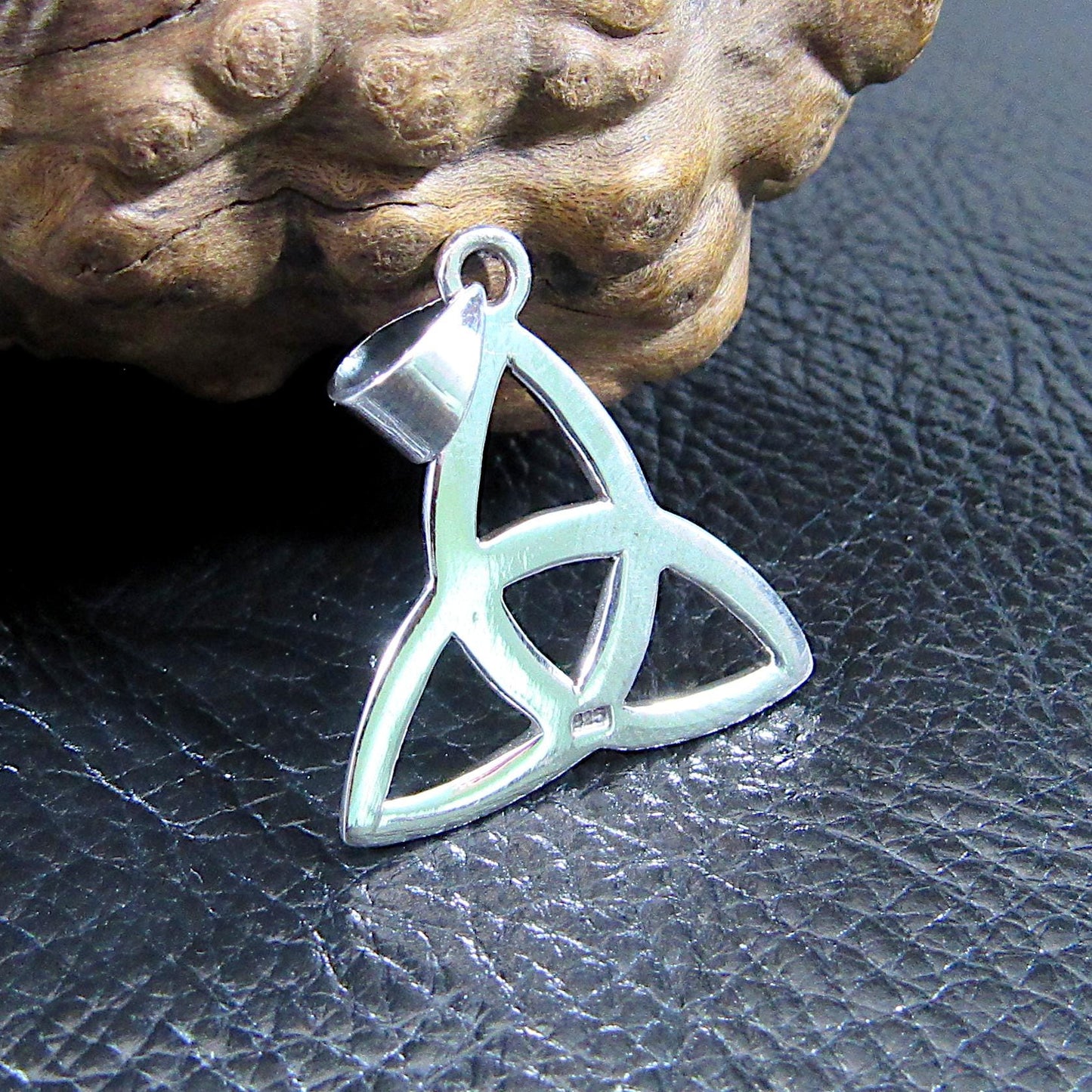 Solid 925 Sterling Silver Triquetra Pendant – Handcrafted Celtic Trinity Knot Necklace Charm – Symbol of Eternity, Protection, and Unity