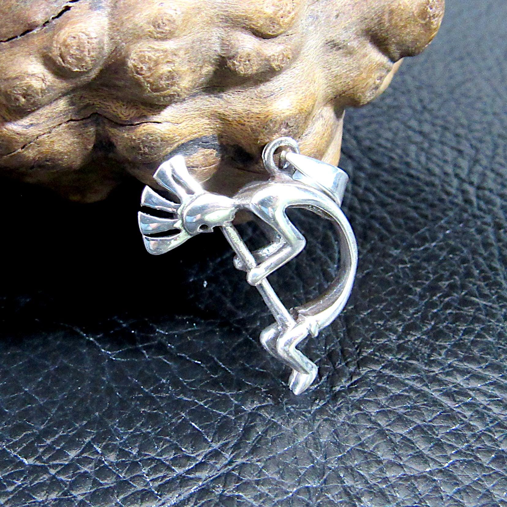 Solid 925 Sterling Silver Kokopelli Magical Mirth Pendant, Native American Flute Player, Symbol of Fertility, Southwestern Jewelry Charm