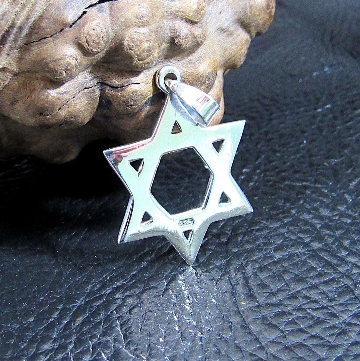 Solid 925 Sterling Silver Star of David Pendant – Interlocking Jewish Symbol Necklace Charm, Magen David Gift for Men & Women