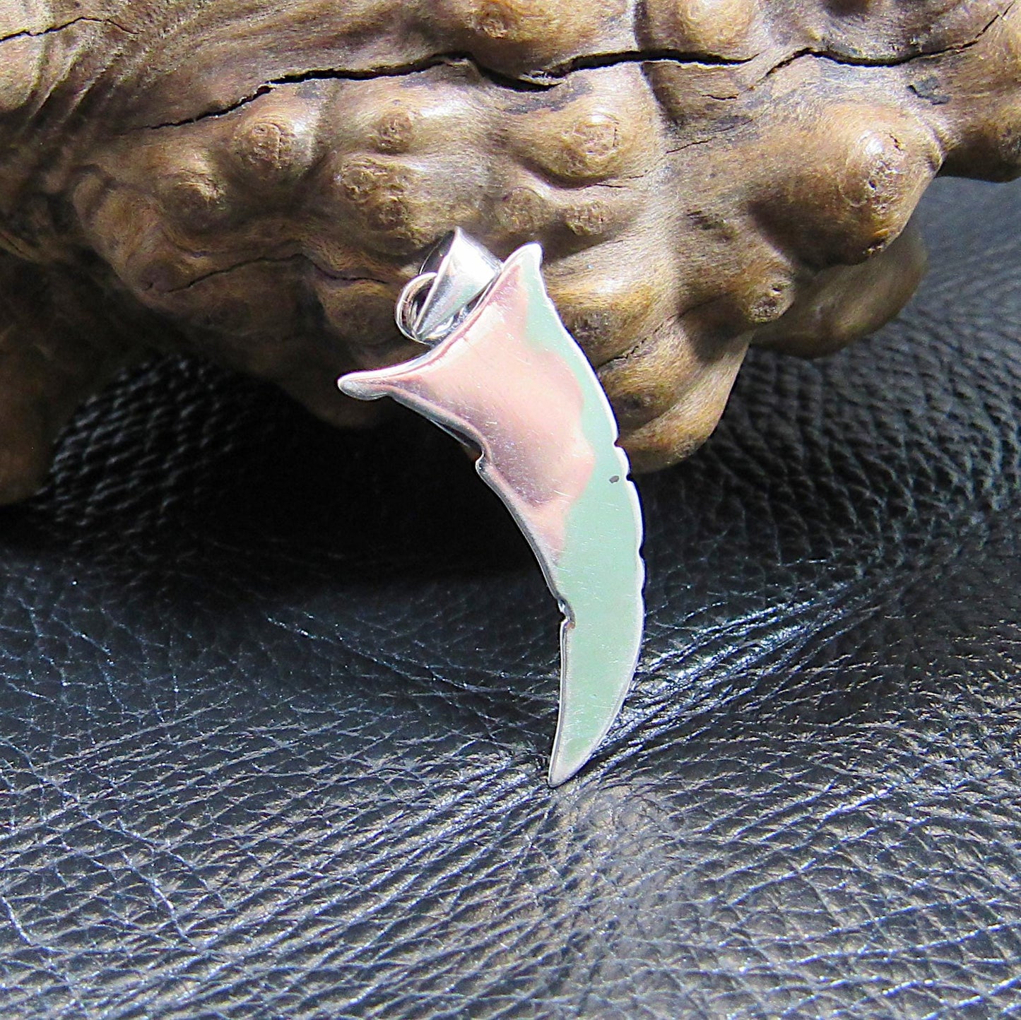 Solid 925 Sterling Silver Tribal Tooth Pendant, Wolf Fang Charm, Handcrafted Viking Jewelry, Norse Spirit Animal Totem, Sabertooth Talisman