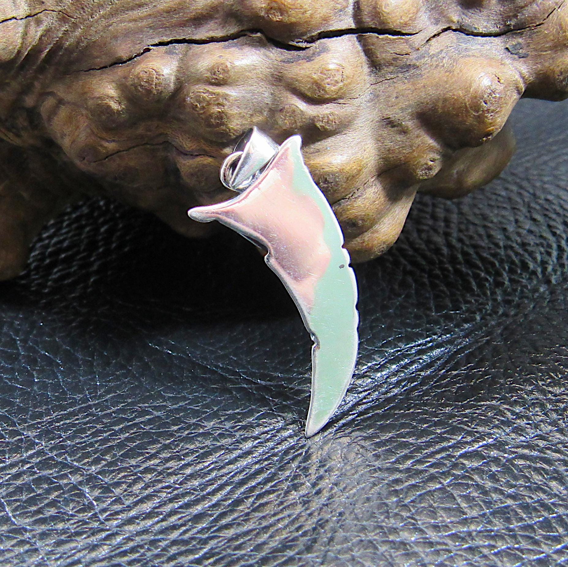 Solid 925 Sterling Silver Tribal Tooth Pendant, Wolf Fang Charm, Handcrafted Viking Jewelry, Norse Spirit Animal Totem, Sabertooth Talisman