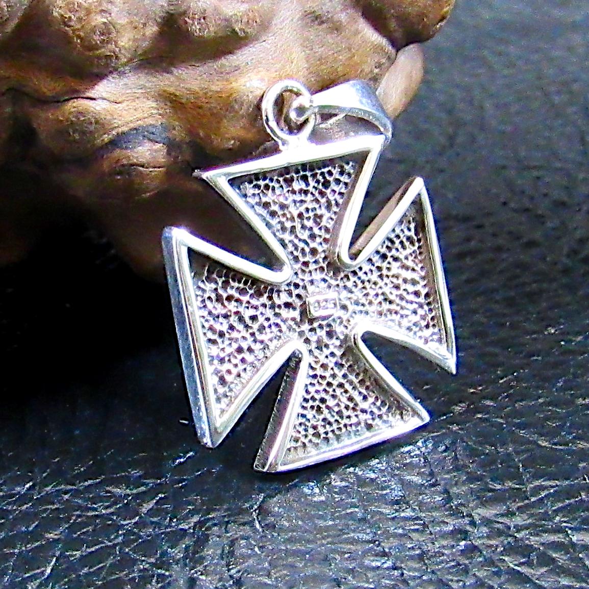 Solid 925 Sterling Silver Croix Pattee (Patty) Iron Cross Pendant Masonic Freemason Cross, Choose Small, Medium or Large