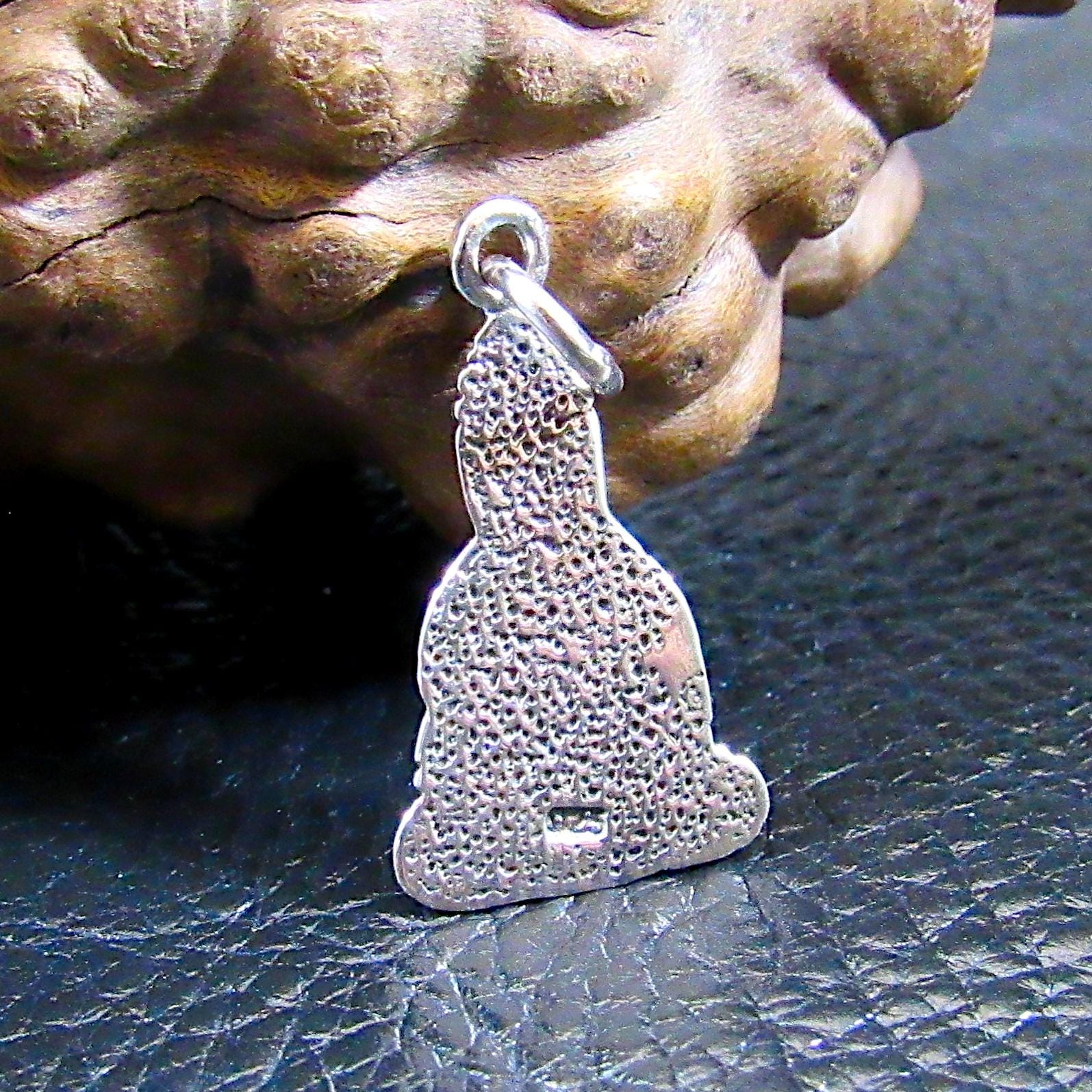 Solid 925 Sterling Silver Meditating Buddha Pendant - Yoga Meditation Jewelry - Seated & Praying Dhyana Mudra - Spiritual Necklace Charm