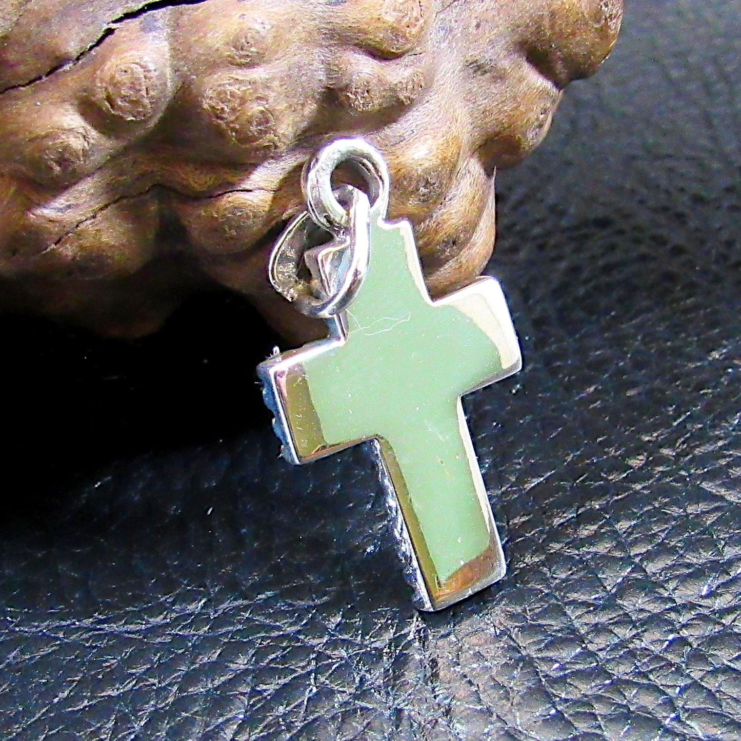 Solid 925 Sterling Silver Studded Cross - Textured Pendant, Handcrafted Religious Jewelry, Minimalist Christian Necklace Charm
