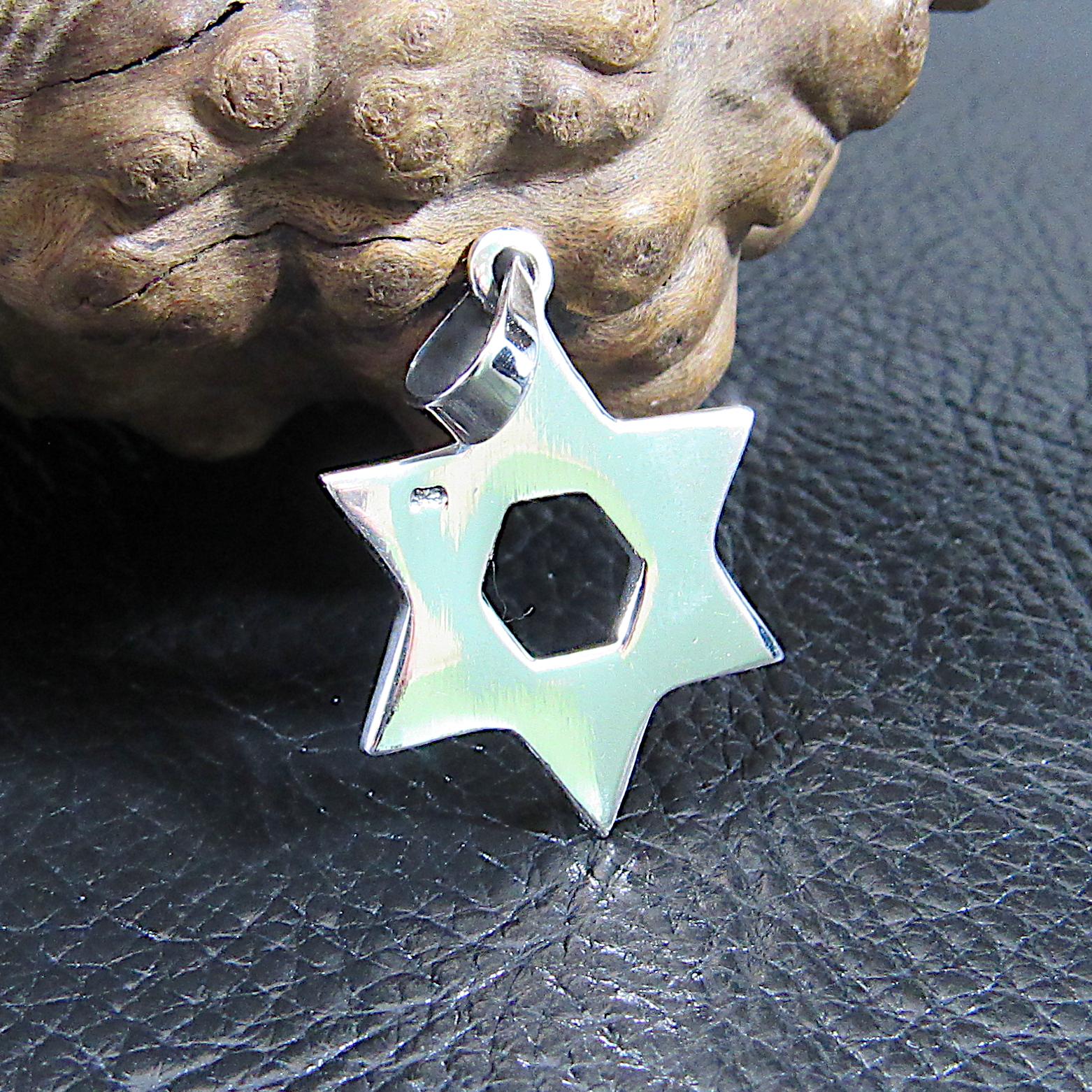 Solid 925 Sterling Silver Star of David Pendant – Jewish Charm - Magen David Necklace, Religious Symbol, Men’s & Women’s Jewelry Gift