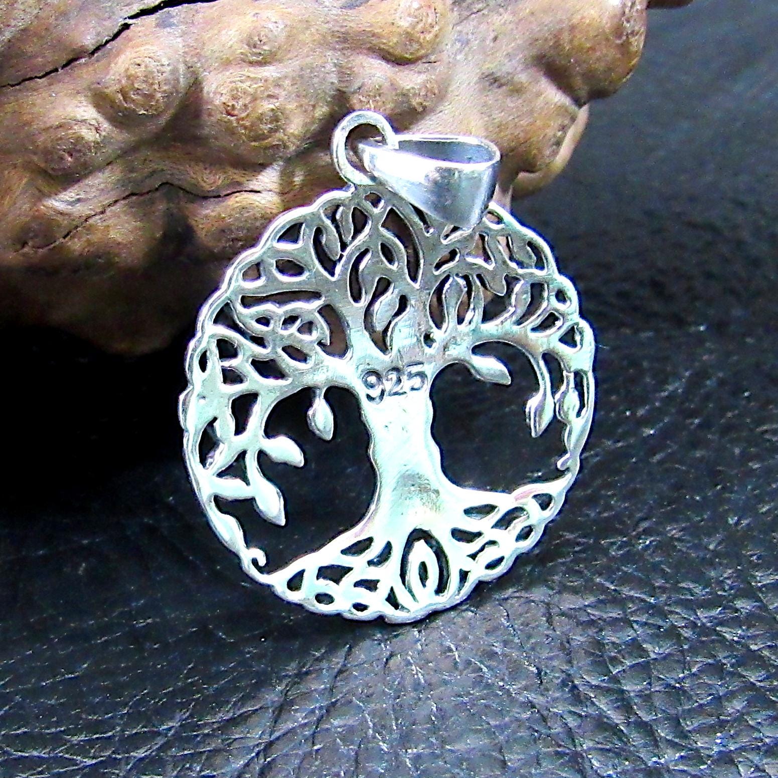 Solid 925 Sterling Silver Tree of Life Pendant – Celtic Knotwork Jewelry – Sacred Geometry Amulet – Norse Gift, Silver Nature Necklace Charm