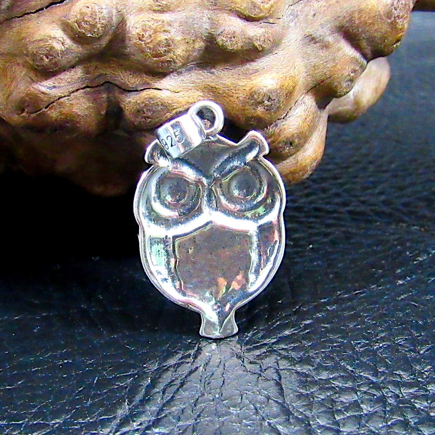 Solid 925 Sterling Silver Owl Pendant – Textured Retro Style Bird Charm – Symbol of Wisdom – Silver Owl Necklace Charm - Cottagecore Jewelry