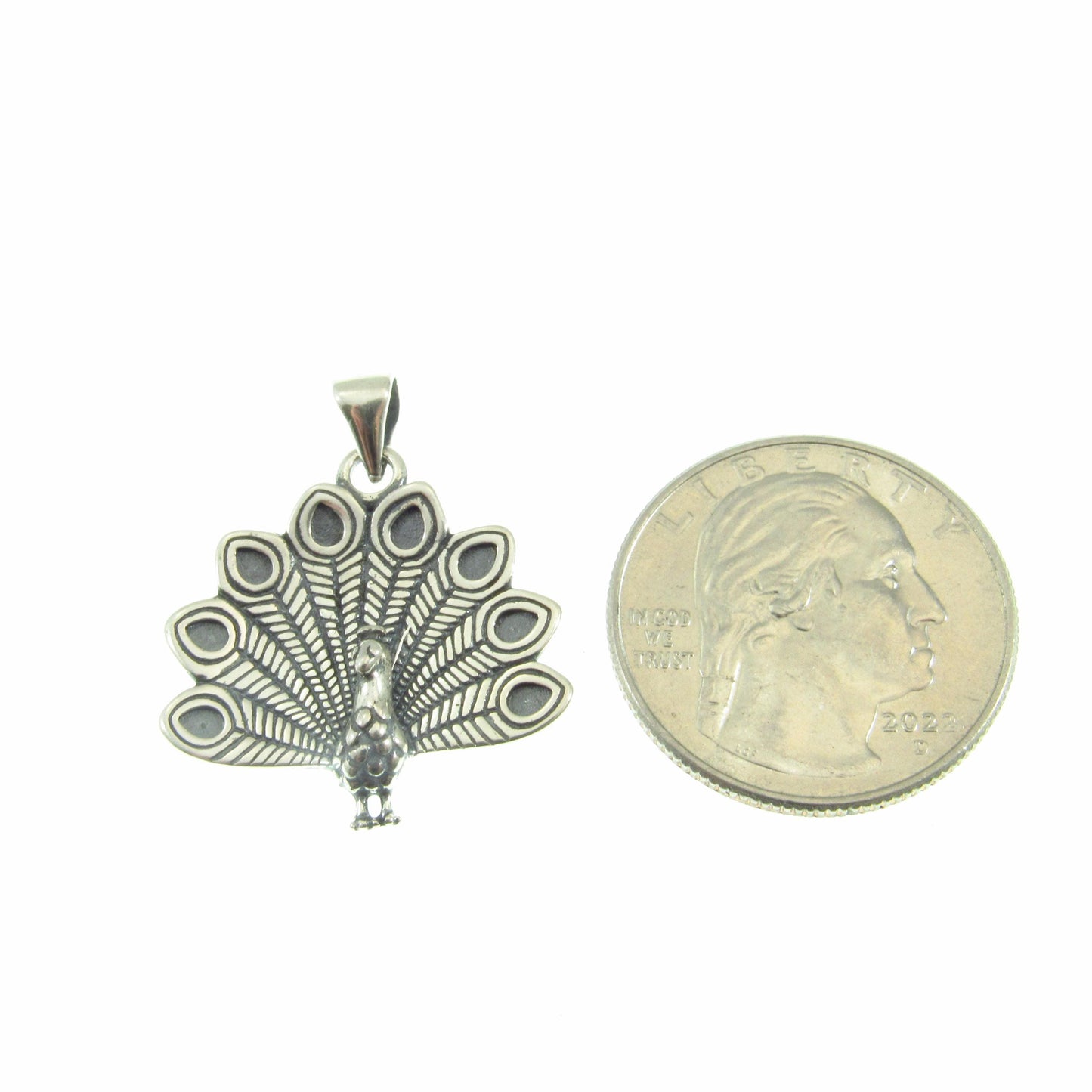 Solid 925 Sterling Silver Peacock Pendant, Exotic Nature Jewelry, Fairycore Symbol of Power & Beauty, Bird Lover Gift for Her