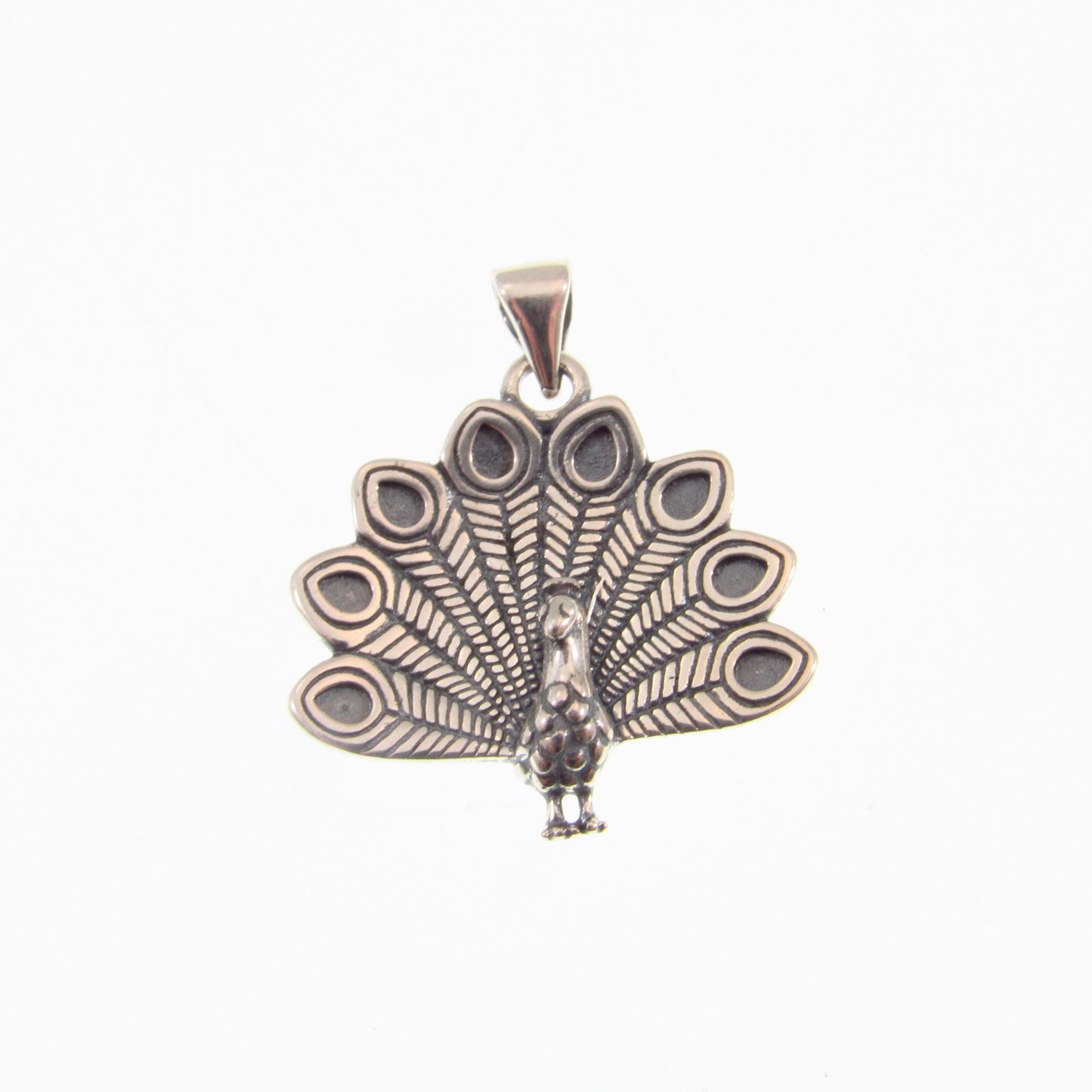 Solid 925 Sterling Silver Peacock Pendant, Exotic Nature Jewelry, Fairycore Symbol of Power & Beauty, Bird Lover Gift for Her