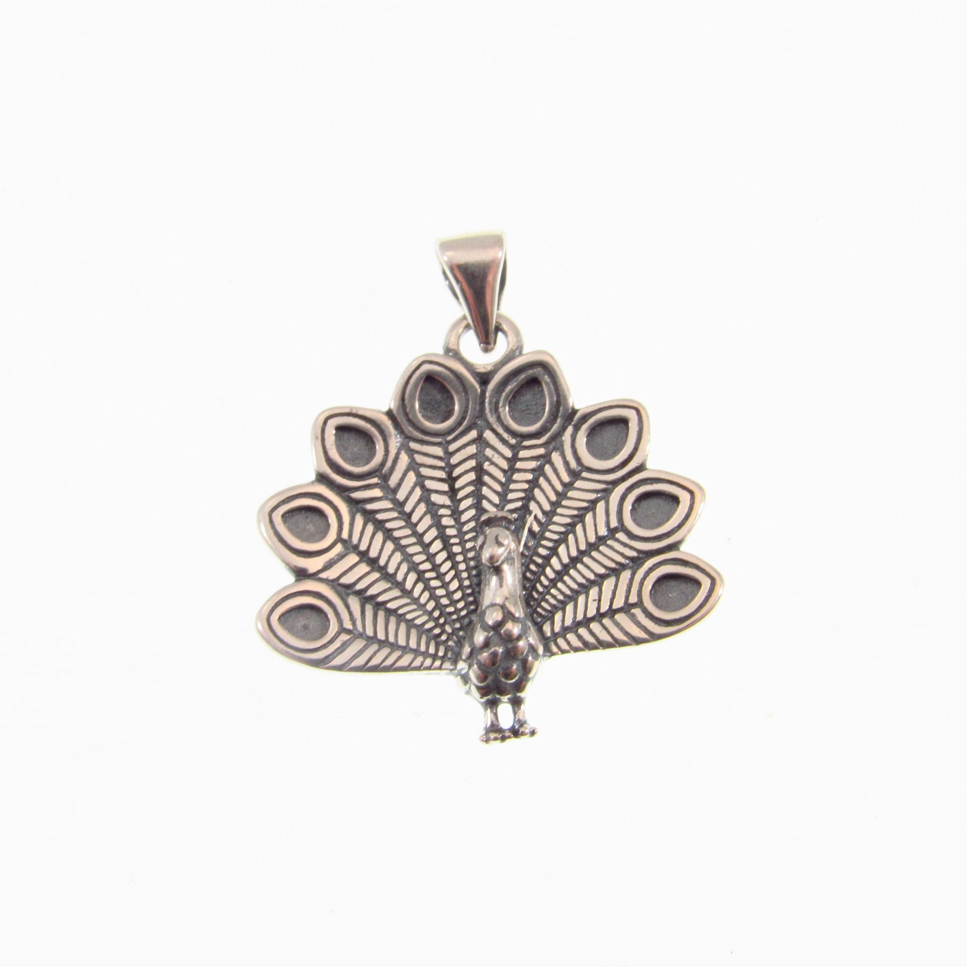 Solid 925 Sterling Silver Peacock Pendant, Exotic Nature Jewelry, Fairycore Symbol of Power & Beauty, Bird Lover Gift for Her