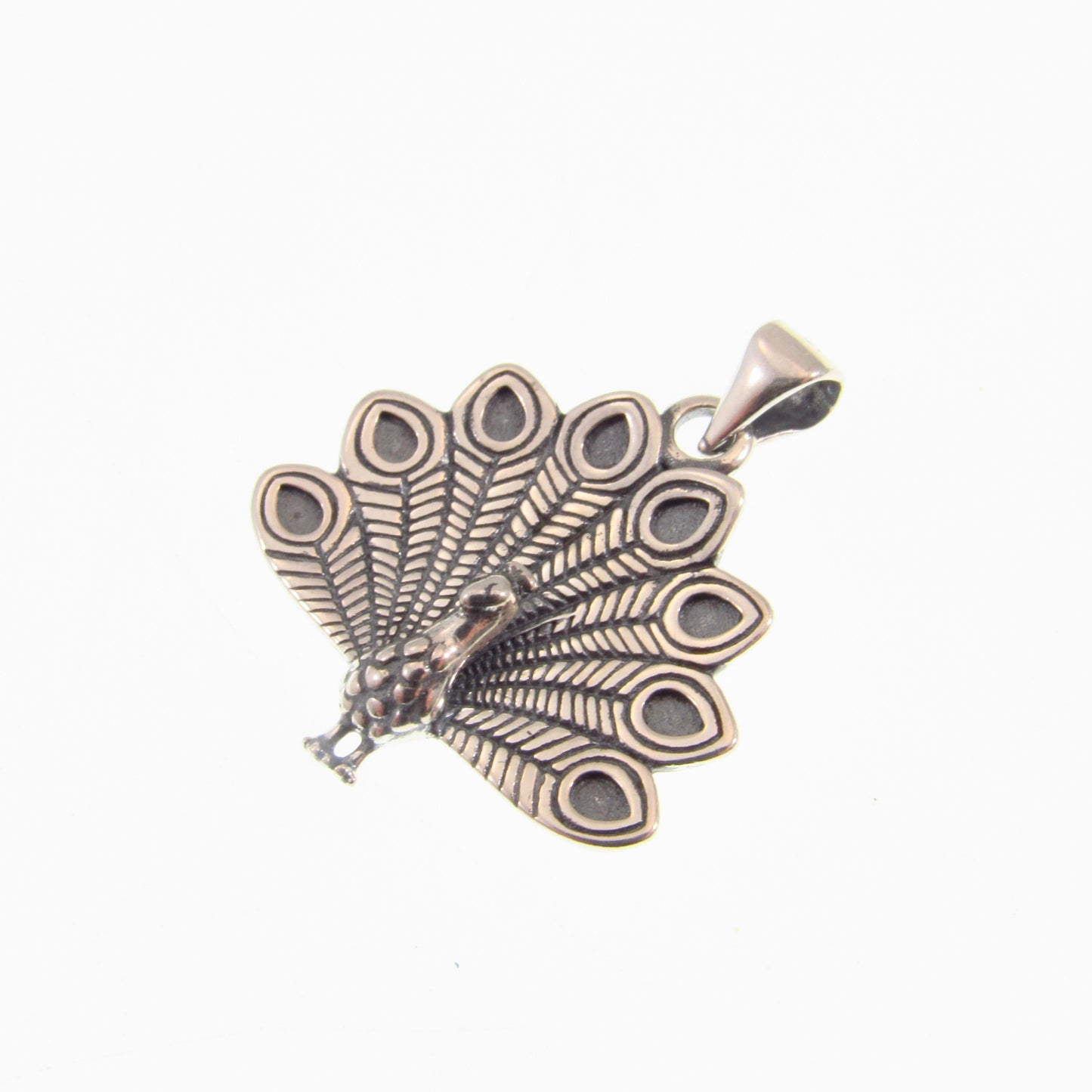 Solid 925 Sterling Silver Peacock Pendant, Exotic Nature Jewelry, Fairycore Symbol of Power & Beauty, Bird Lover Gift for Her