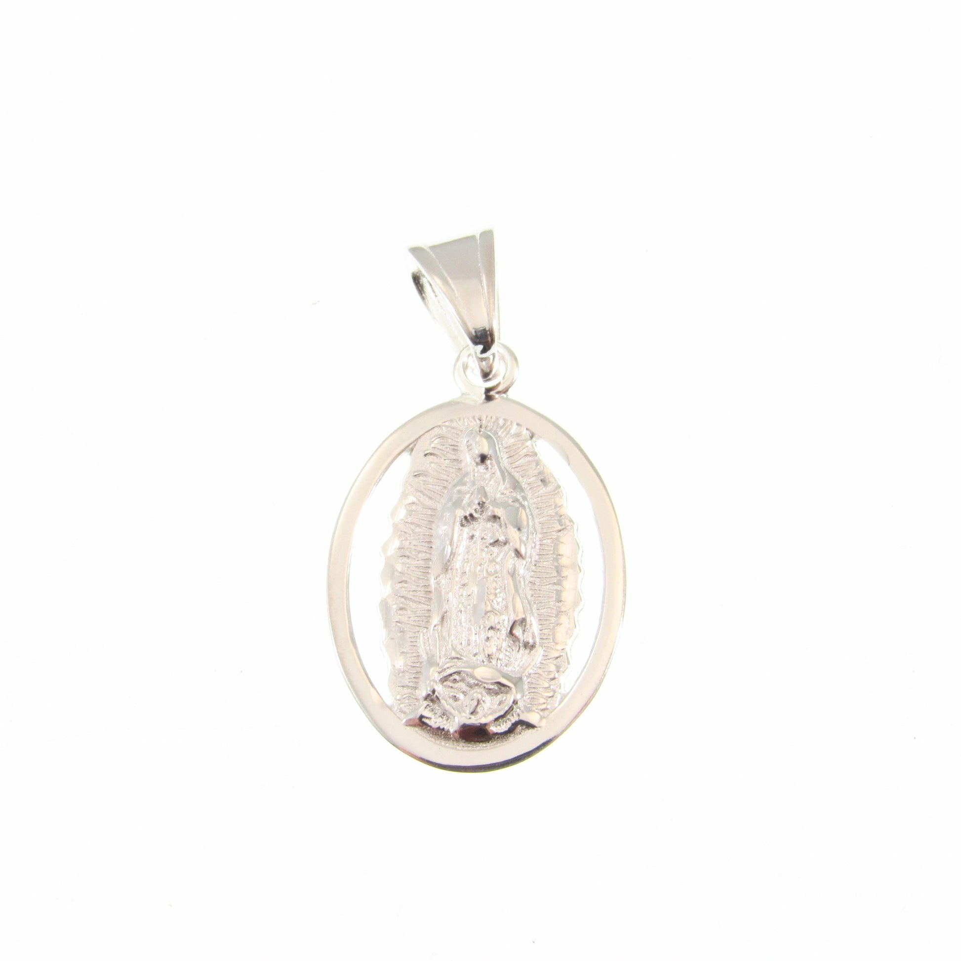 Solid 925 Sterling Silver Virgin Mary Pendant – Our Lady of Guadalupe Necklace Medal, Religious Jewelry, Catholic Charm, Spiritual Gift